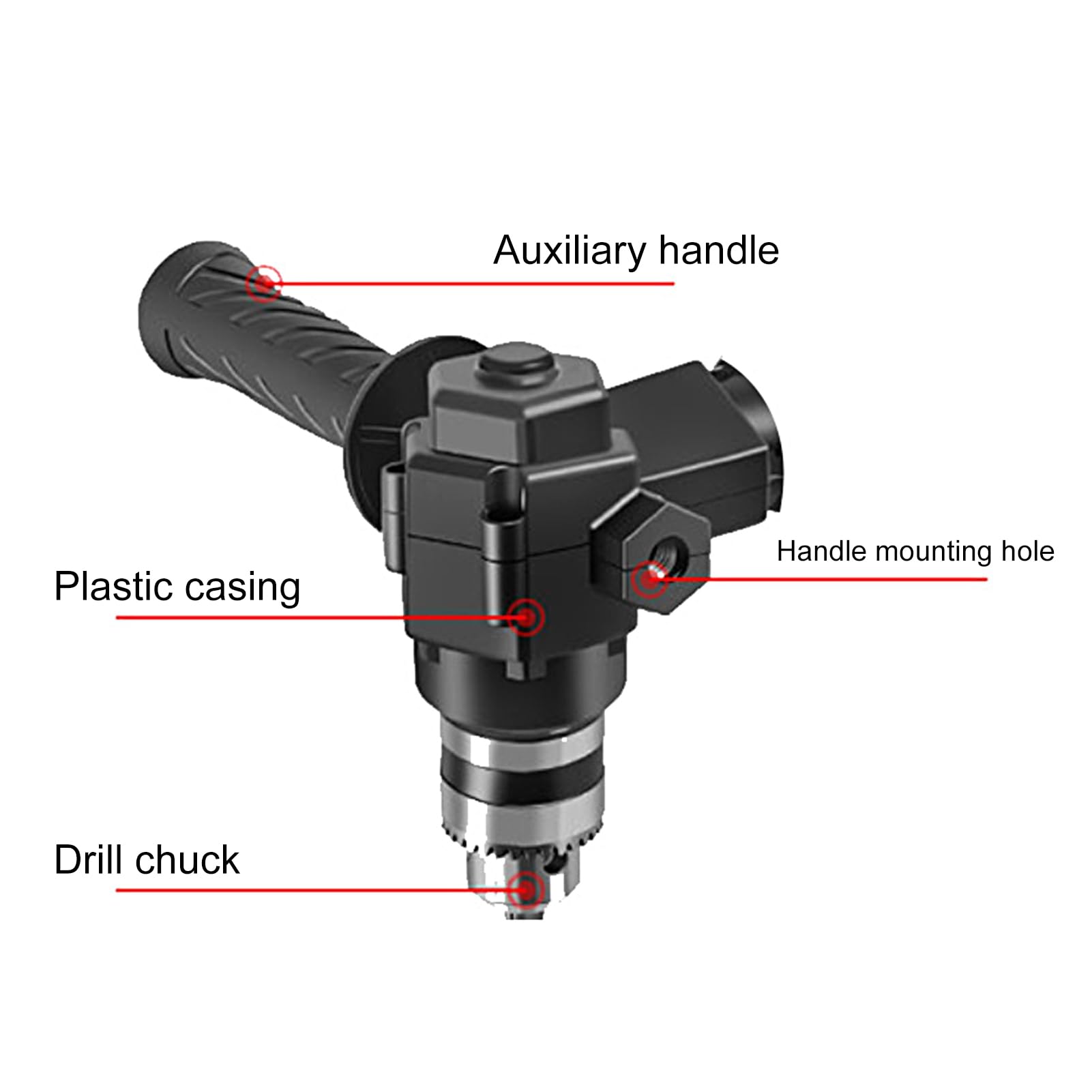 90 Degree Right Angle Drill Adapter - High Torque 360° Rotation Metal Bend Extension Chuck for Electric Drills - Perfect for Tight Spaces & DIY Home Projects