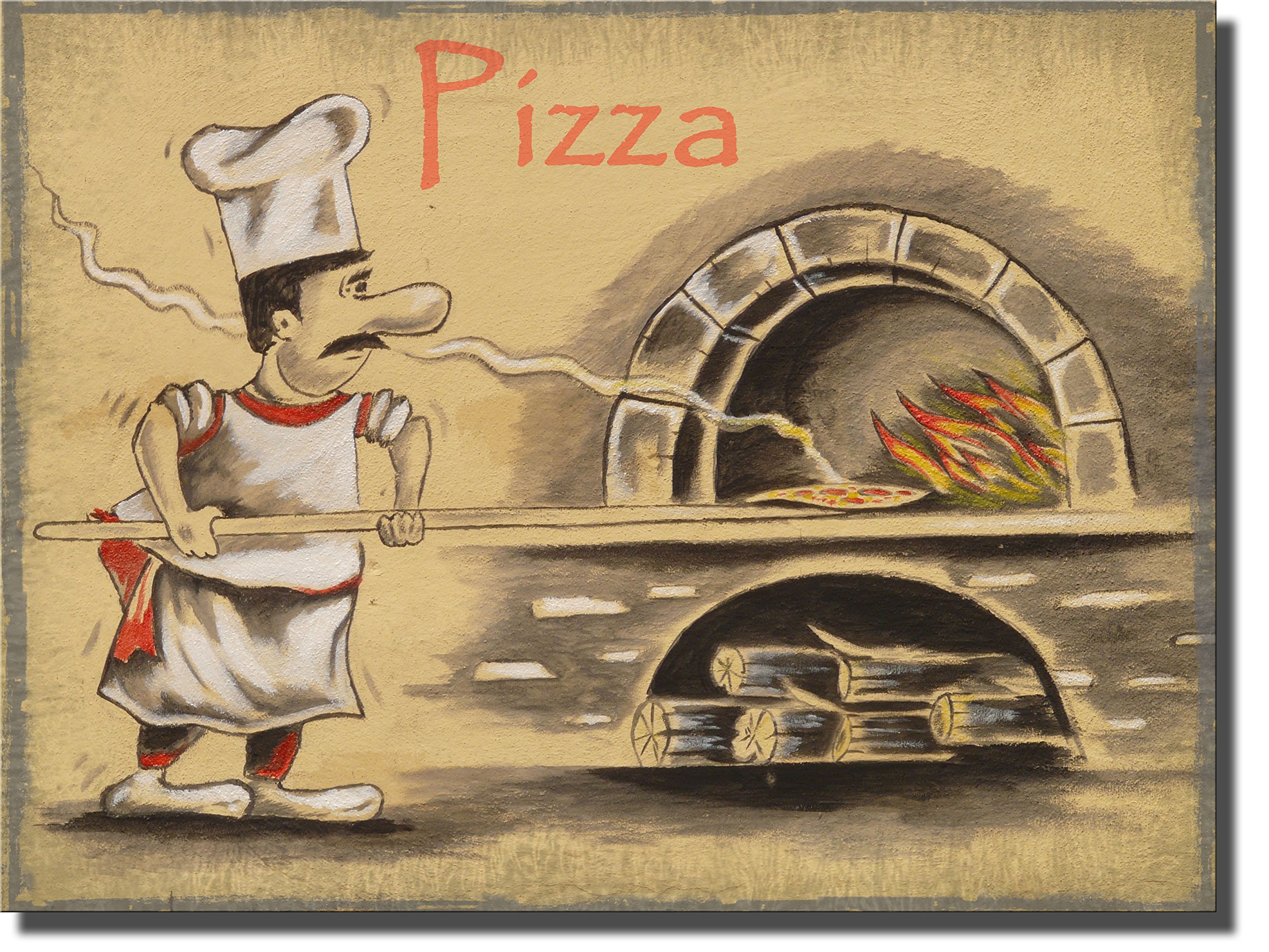 Professional Pizza Maker Pizzeria Wall Art - Stretched Canvas Painting Ready to Hang - Perfect for Kitchen Decor, Restaurant Wall Decor & Italian Food Lovers