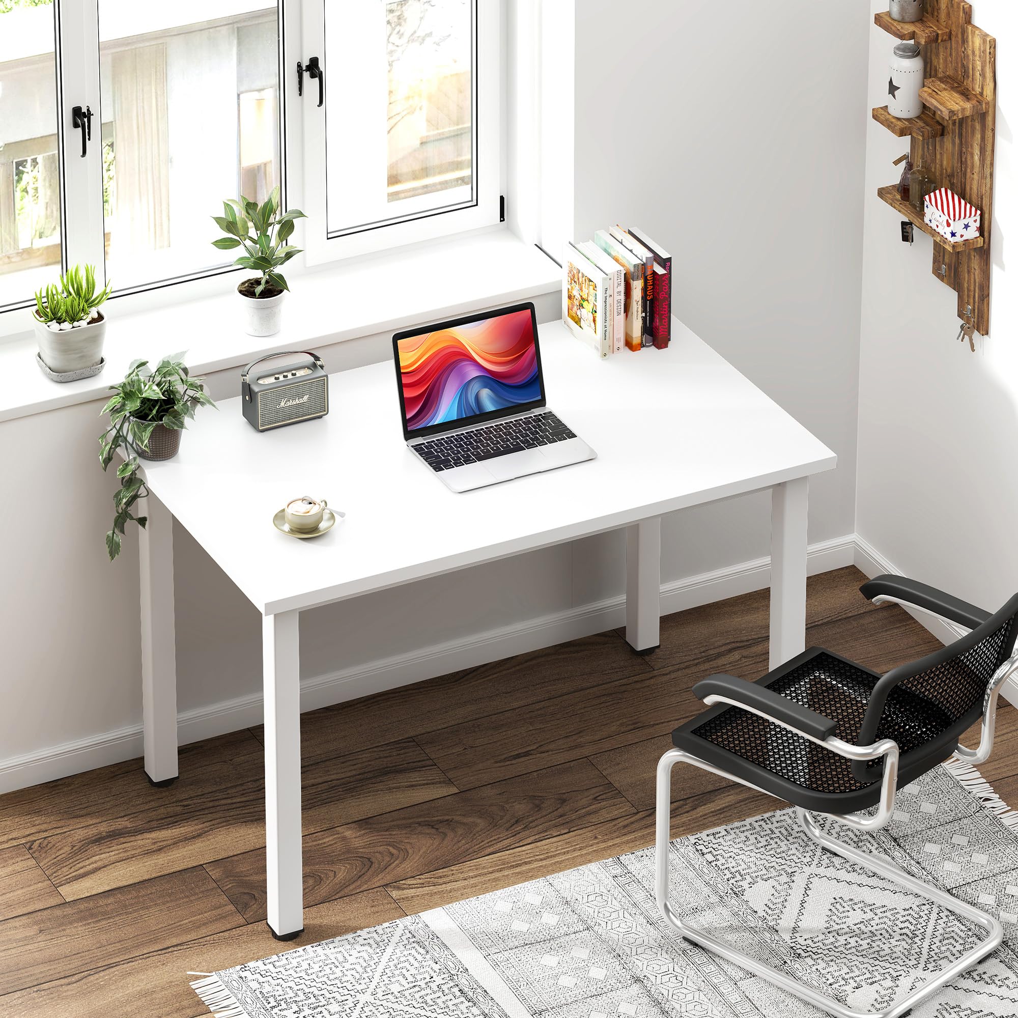 31.5 Inch Small Computer Desk - Sturdy Writing Desk for Small Spaces, Home Office Desk & Study Table for Teens - Compact Laptop Workstation (White) | Perfect for Dorm Rooms, Apartments & Cozy Home Offices