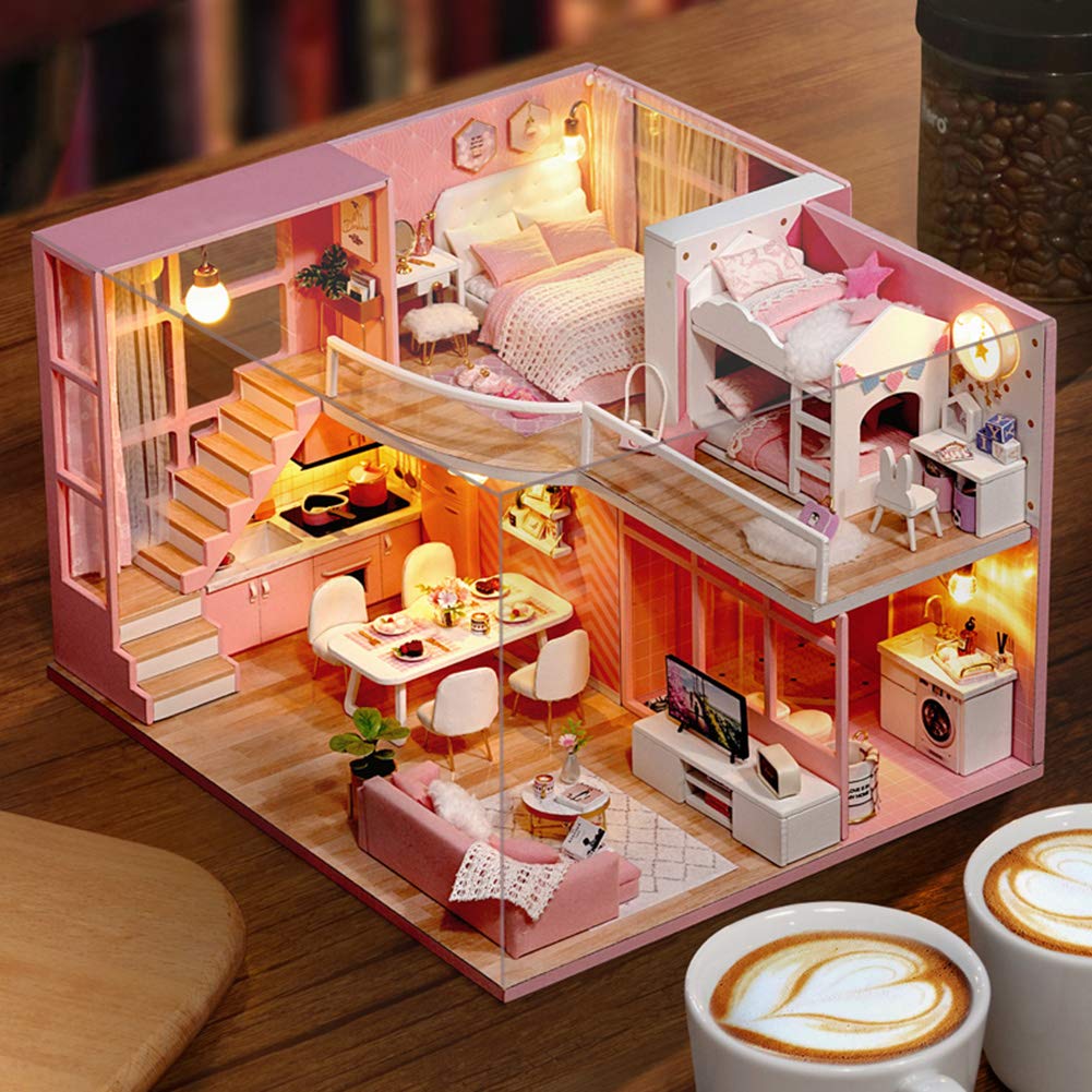 DIY Doll House Kit - Easy to Assemble Miniature Dollhouse for Girls | Creative Birthday Gift & Home Decoration | Perfect for Playtime, Room Decor & Pretend Play Scenarios