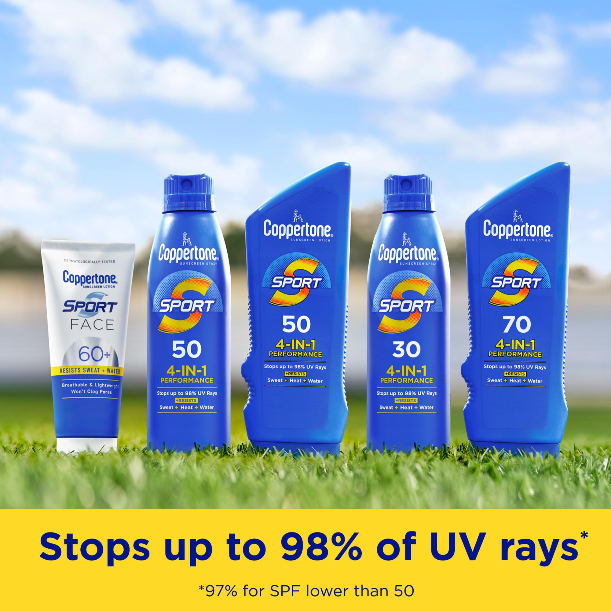 Coppertone SPORT SPF 70 Sunscreen Lotion - Water Resistant, Broad Spectrum UVA/UVB Protection - 7 Fl Oz (Pack of 12) - Ideal for Swimming, Outdoor Sports & Beach Activities