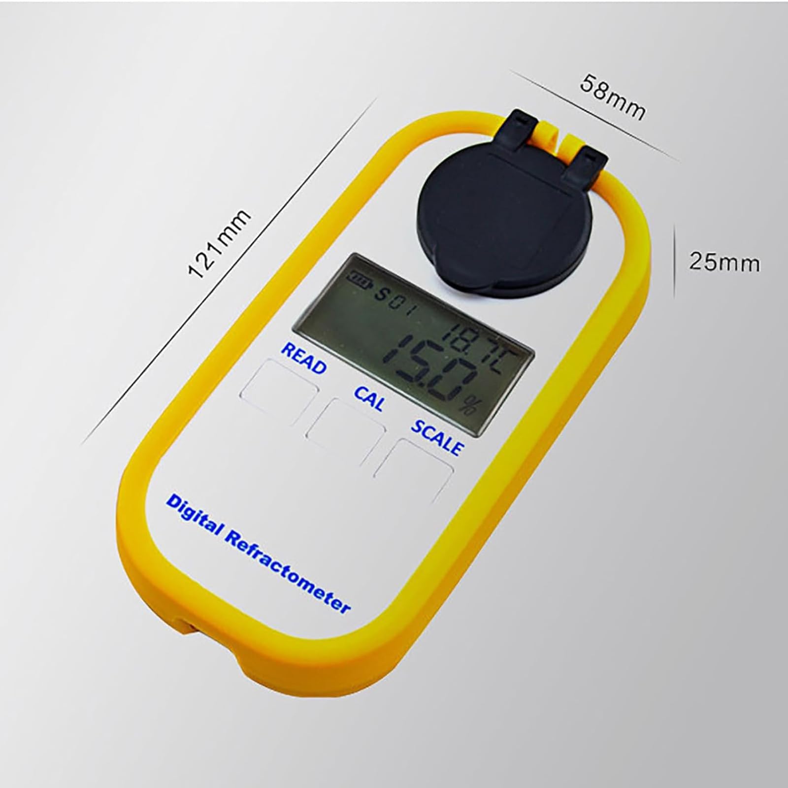 Digital LED Refractometer 0-90% Brix Meter for Dairy Cow Colostrum, Protein Content Tester, Sugar Concentration Analyzer - Portable for Farm, Brewing, Food Industry