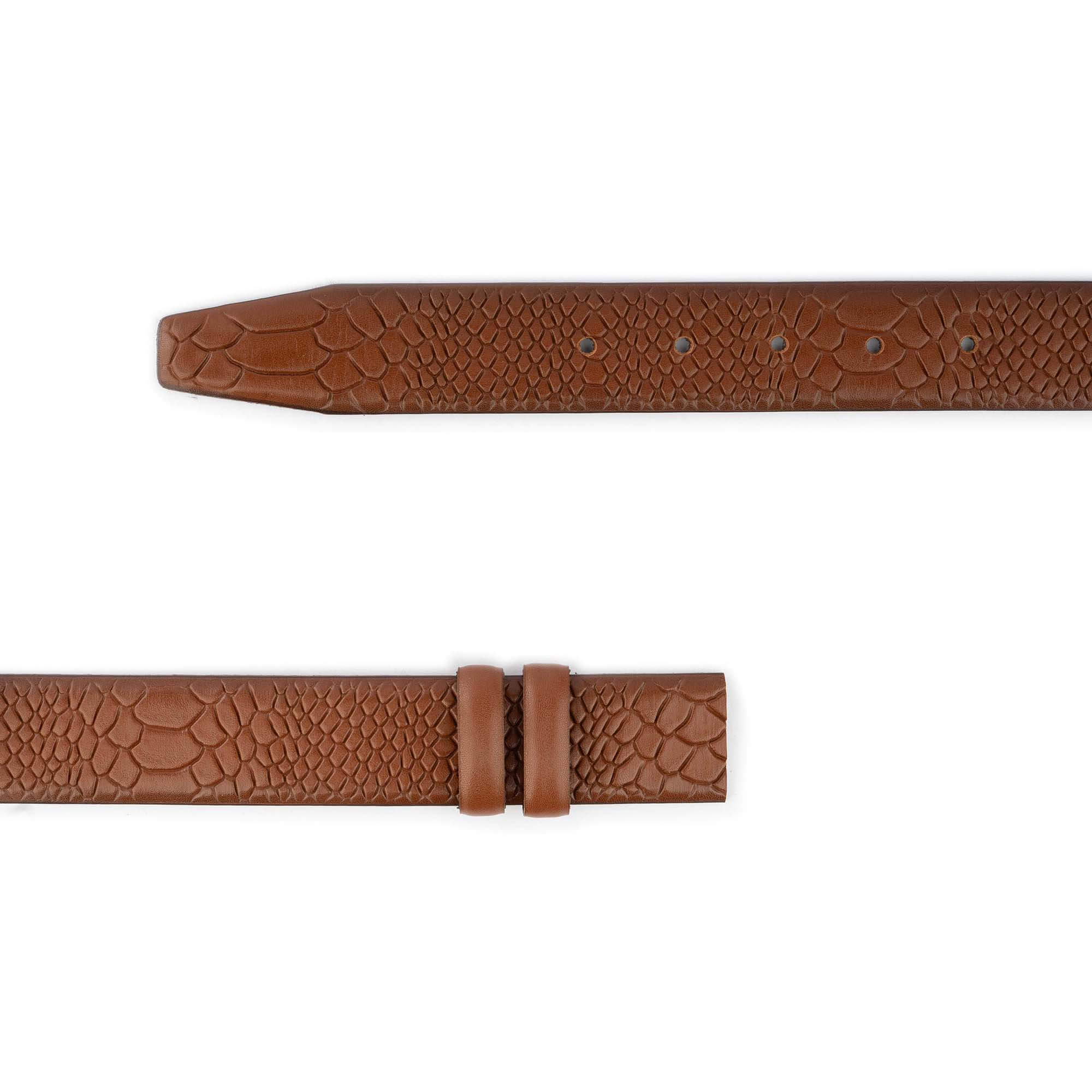 Premium Light Brown Snakeskin Print Leather Belt - Compatible with Ferragamo Buckles - High Quality Fashion Accessory for Men & Women - Perfect for Office, Casual Wear & Special Occasions