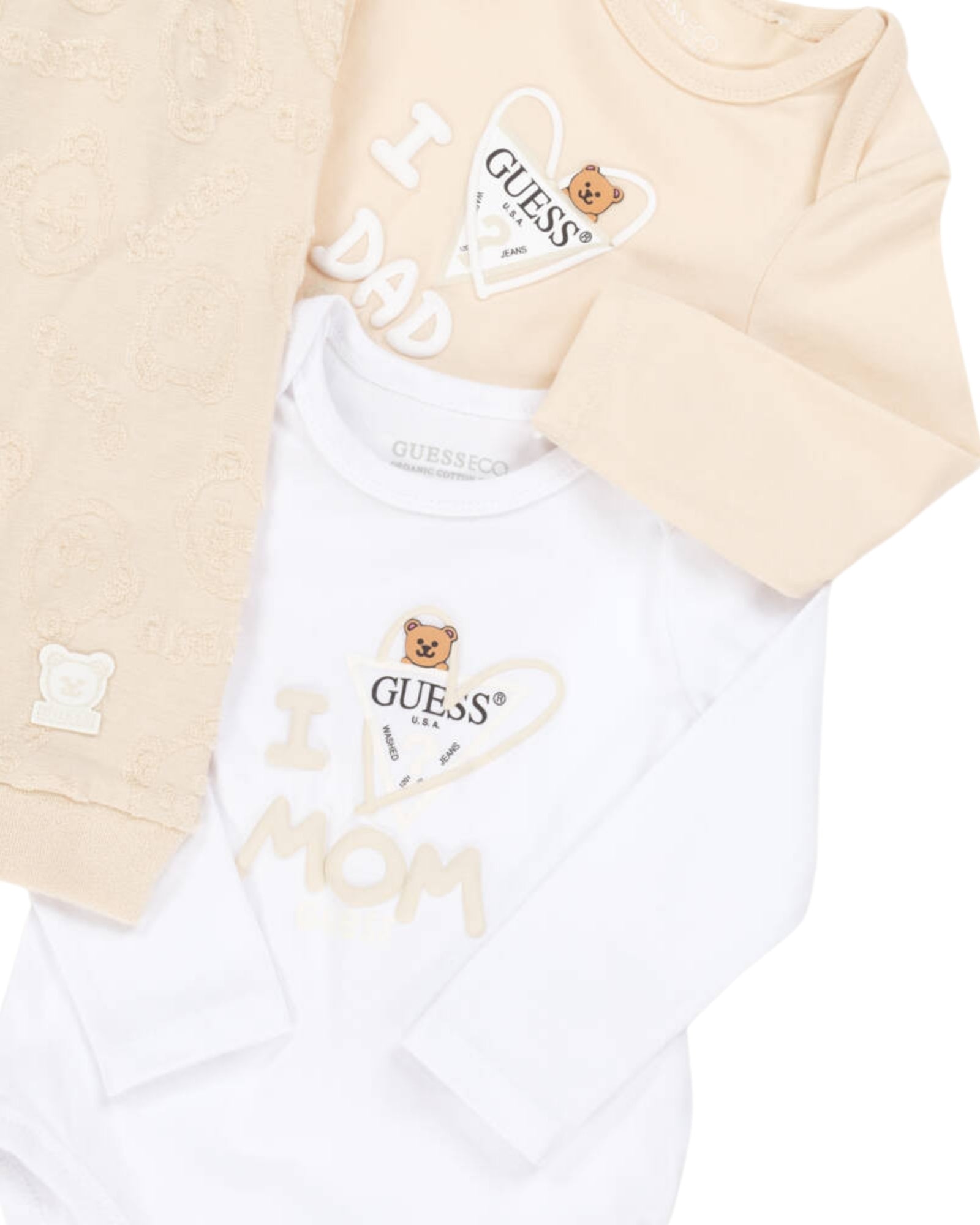 Beige and White 'I Love You' Onesie and Pants Set for Babies 0-12 Months | Soft Cotton Newborn Outfit for Photo Shoots, Gifts & Everyday Wear