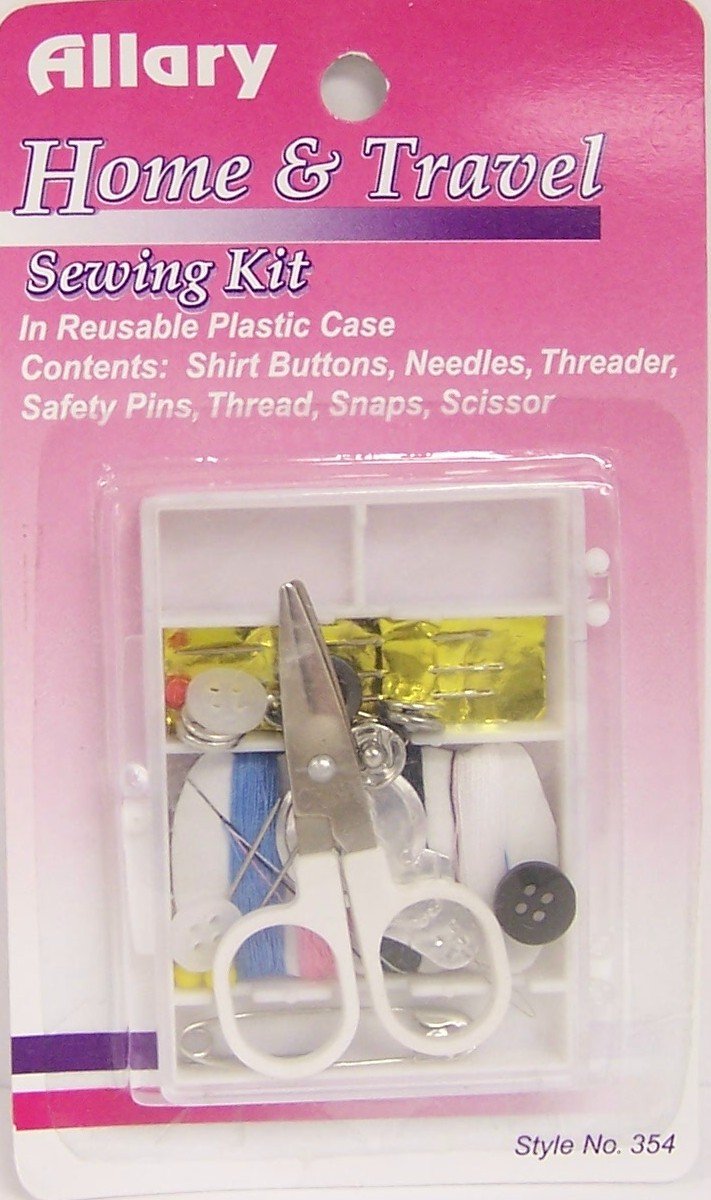 Allary Portable Sewing Kit for Home & Travel - 354 Model | Essential for Quick Repairs, Buttons, and DIY Projects