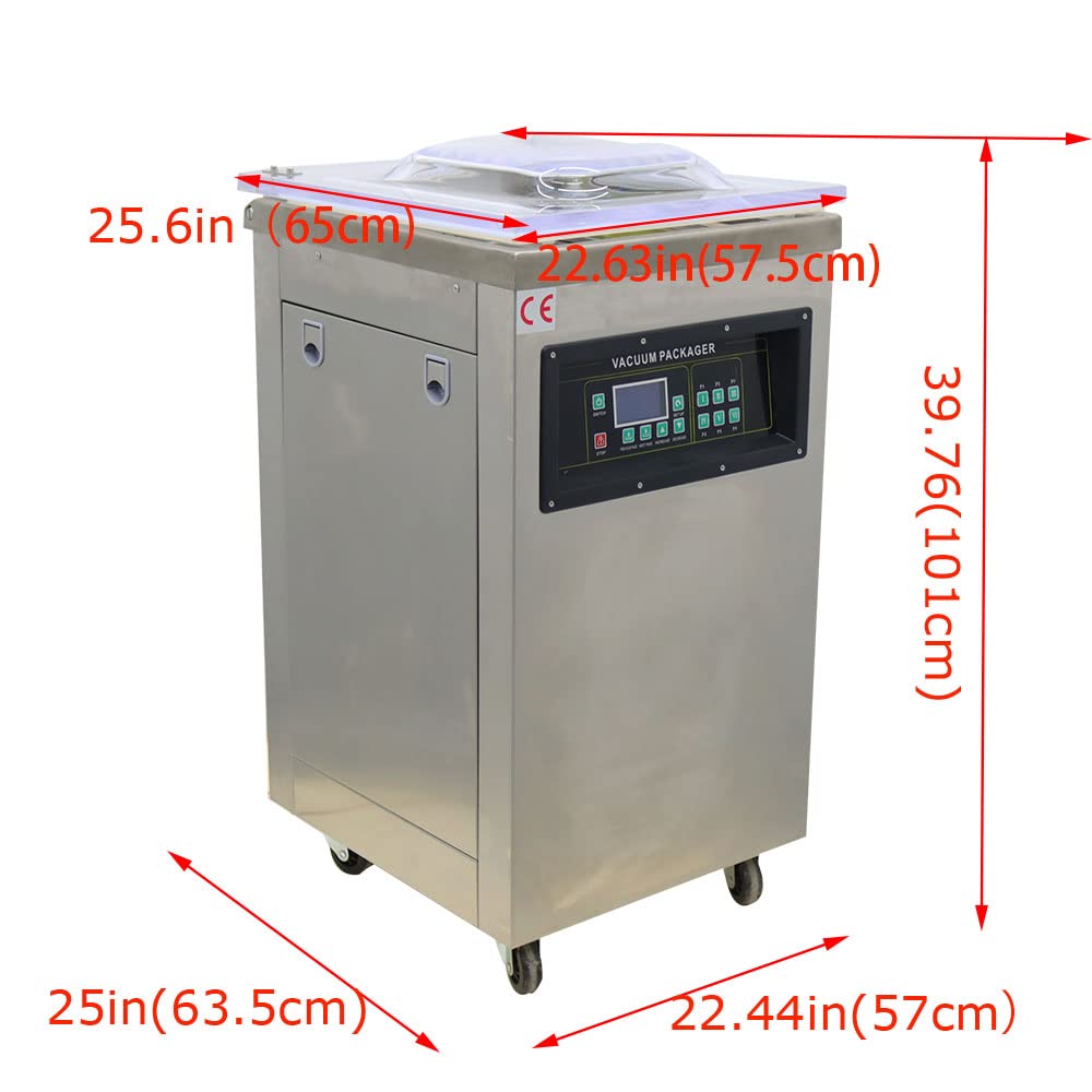 INTSUPERMAI DZ500 Single Chamber Vacuum Sealer - Stainless Steel Food Packaging Machine with Digital Display (110V) | Perfect for Meal Prep, Sous Vide & Food Preservation