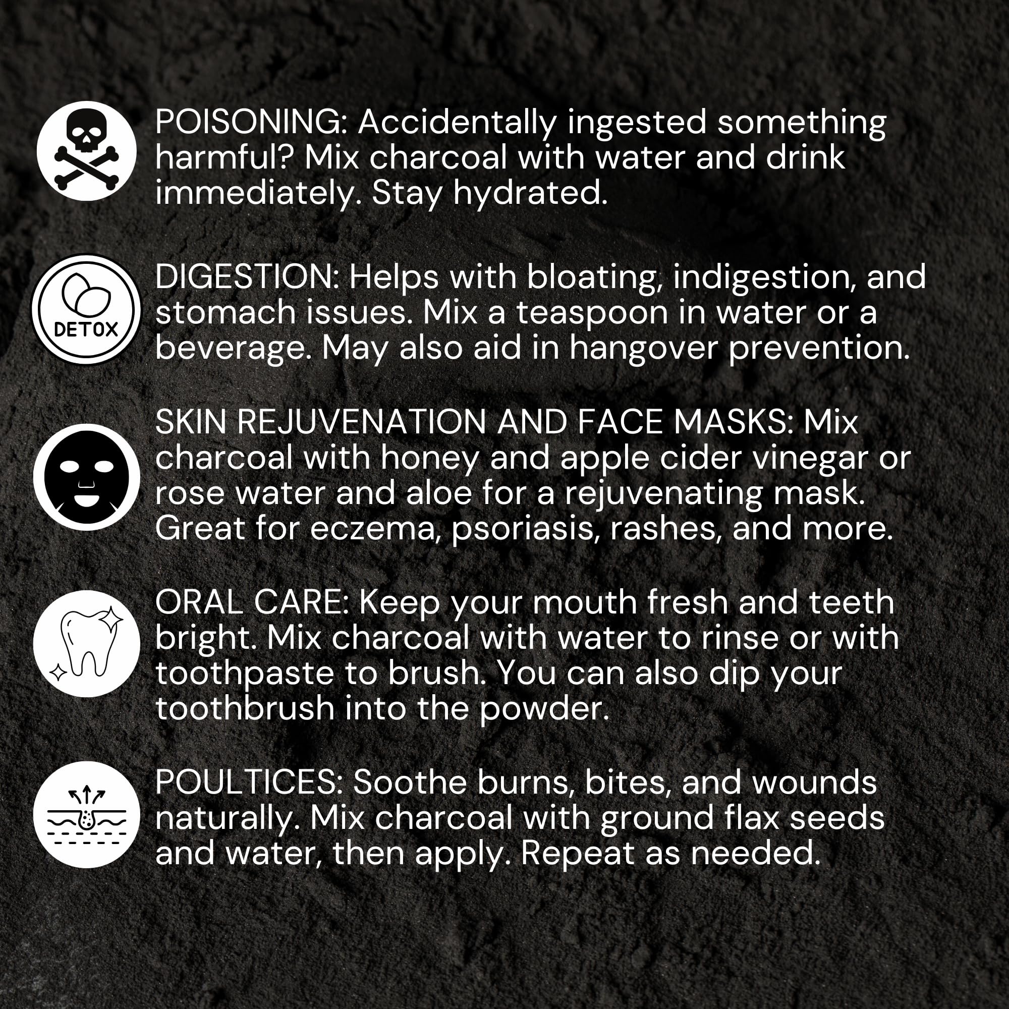 Organic Activated Coconut Charcoal Powder for Skin Care, Detox & Teeth Whitening | Natural Dietary Supplement (25oz) | Supports Oral Health & Body Cleansing | Perfect for DIY Face Masks & Detox Drinks