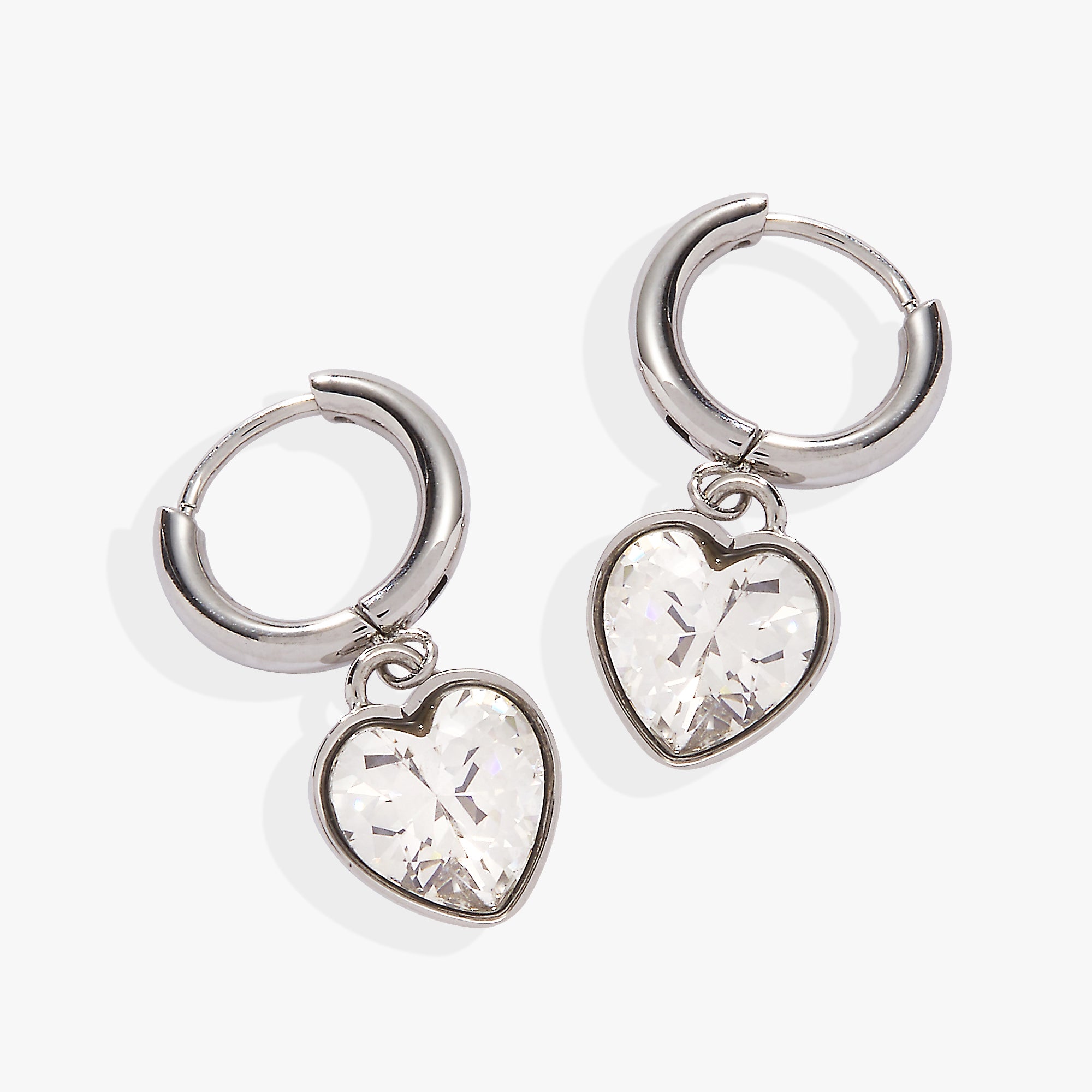 Crystal Heart Huggie Hoop Earrings for Women - Dainty Gold Plated Huggie Earrings for Everyday Wear - Perfect Gift for Valentine's Day, Anniversary & Special Occasions