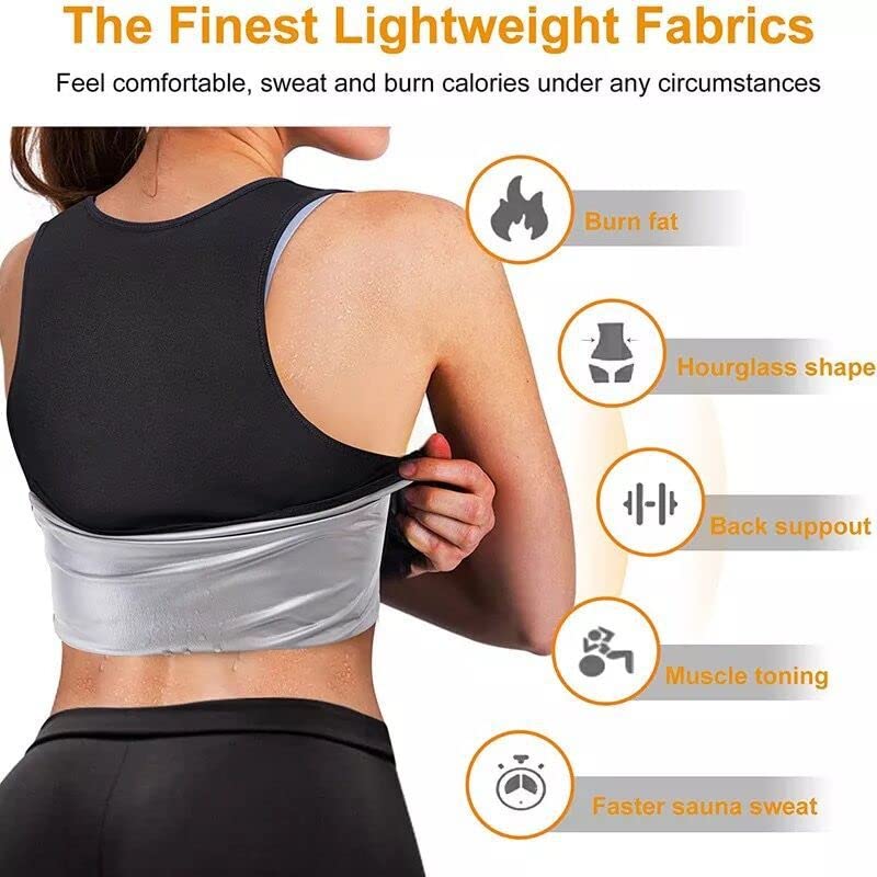 Women's Sauna Shirt & Sweat Vest - Waist Trainer Shapewear for Weight Loss, Slimming & Workout - Perfect for Gym, Yoga & Home Fitness Routines