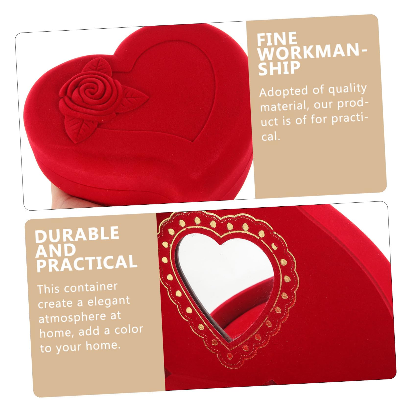Heart-Shaped Jewelry Gift Box - Premium Ring, Necklace, Bracelet & Earrings Display Holder for Women - Perfect for Wedding, Anniversary & Birthday Gifts