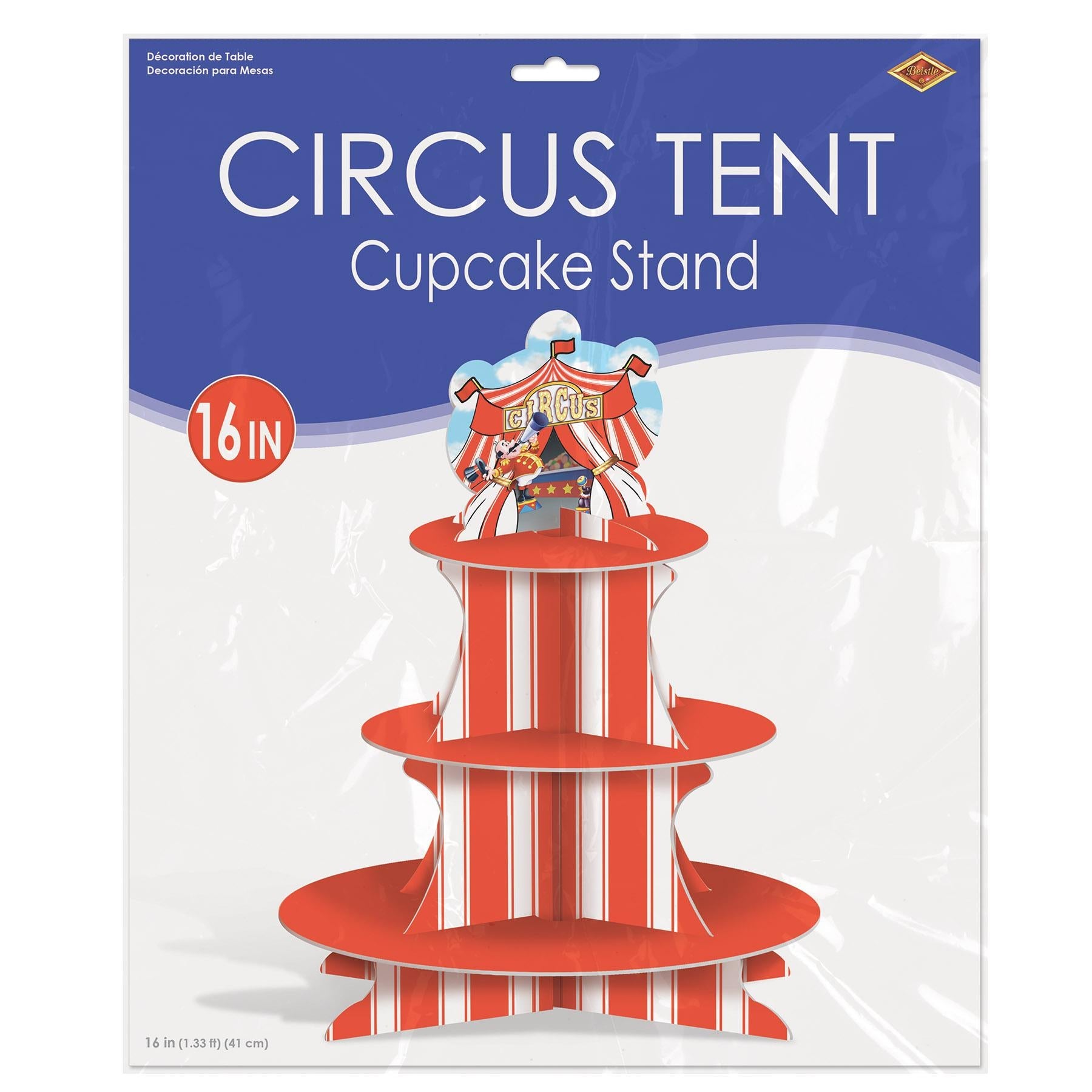12 Pack Beistle Circus Tent Party Cupcake Stand - Colorful Cupcake Tower for Birthday, Baby Shower & Carnival Events - Perfect for Dessert Displays at Themed Parties