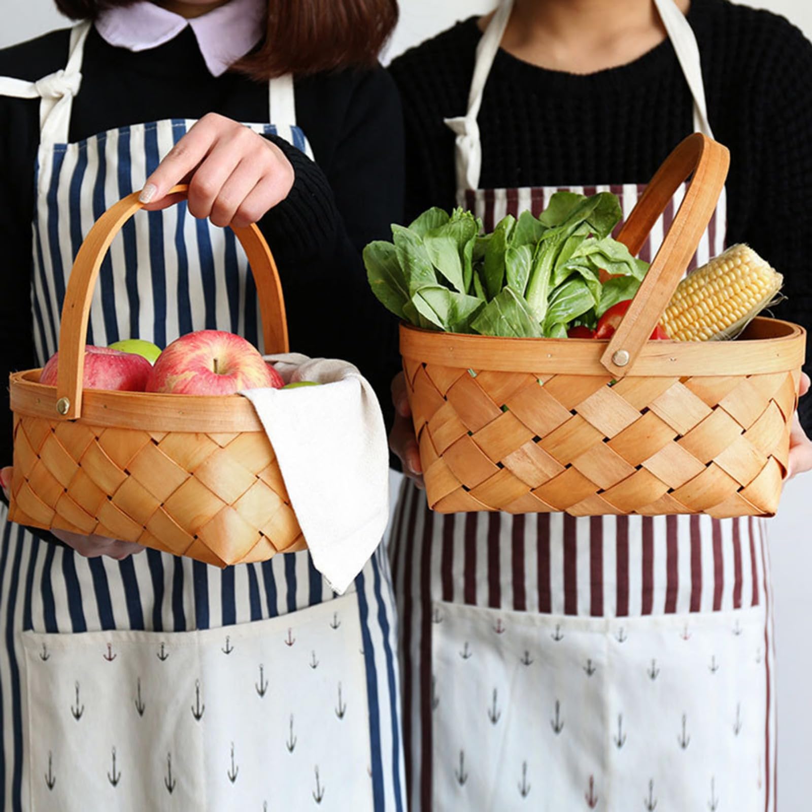 Ochine Wicker Basket with Handle - Multipurpose Picnic, Fruit & Wedding Basket