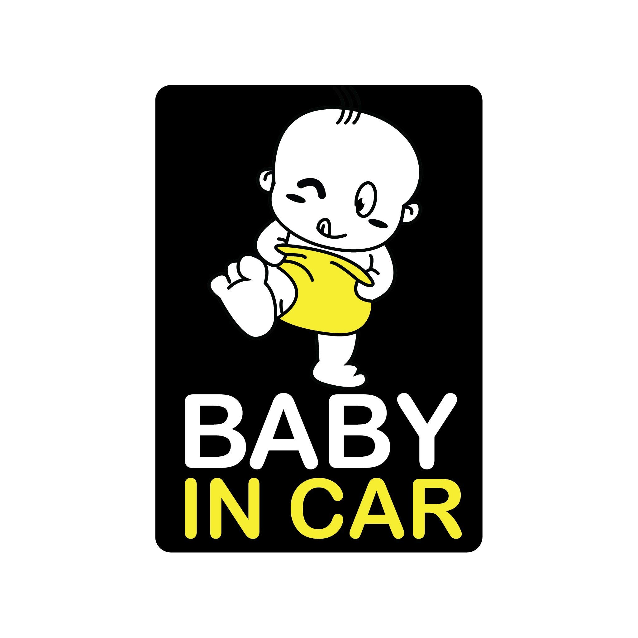 Baby Nimbus Car Decal - Diaper Baby Sticker in Yellow for Nursery & Travel