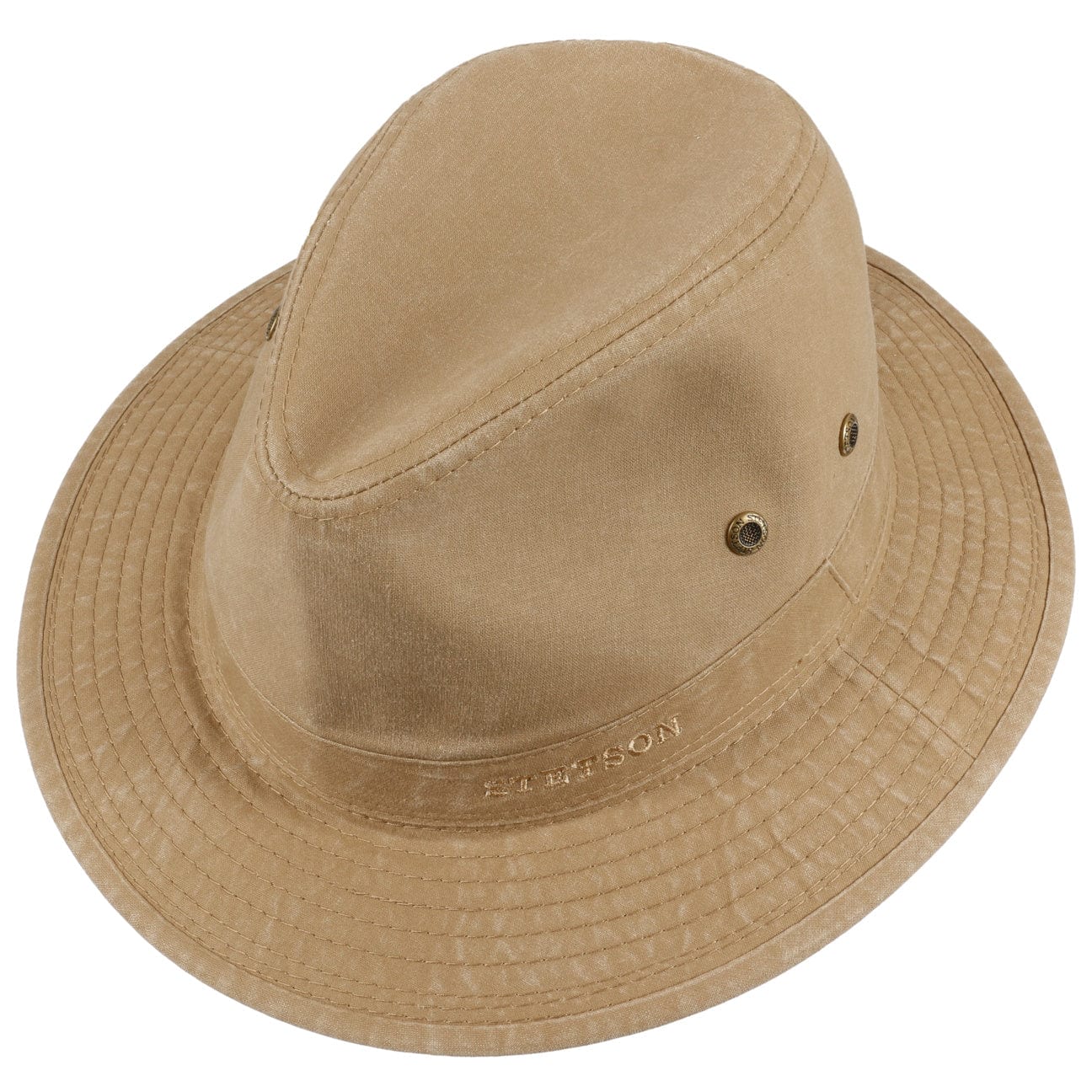 Stetson Organic Cotton Traveler Hat for Men & Women - Breathable Sun Protection for Outdoor Adventures, Hiking, and Beach Vacations