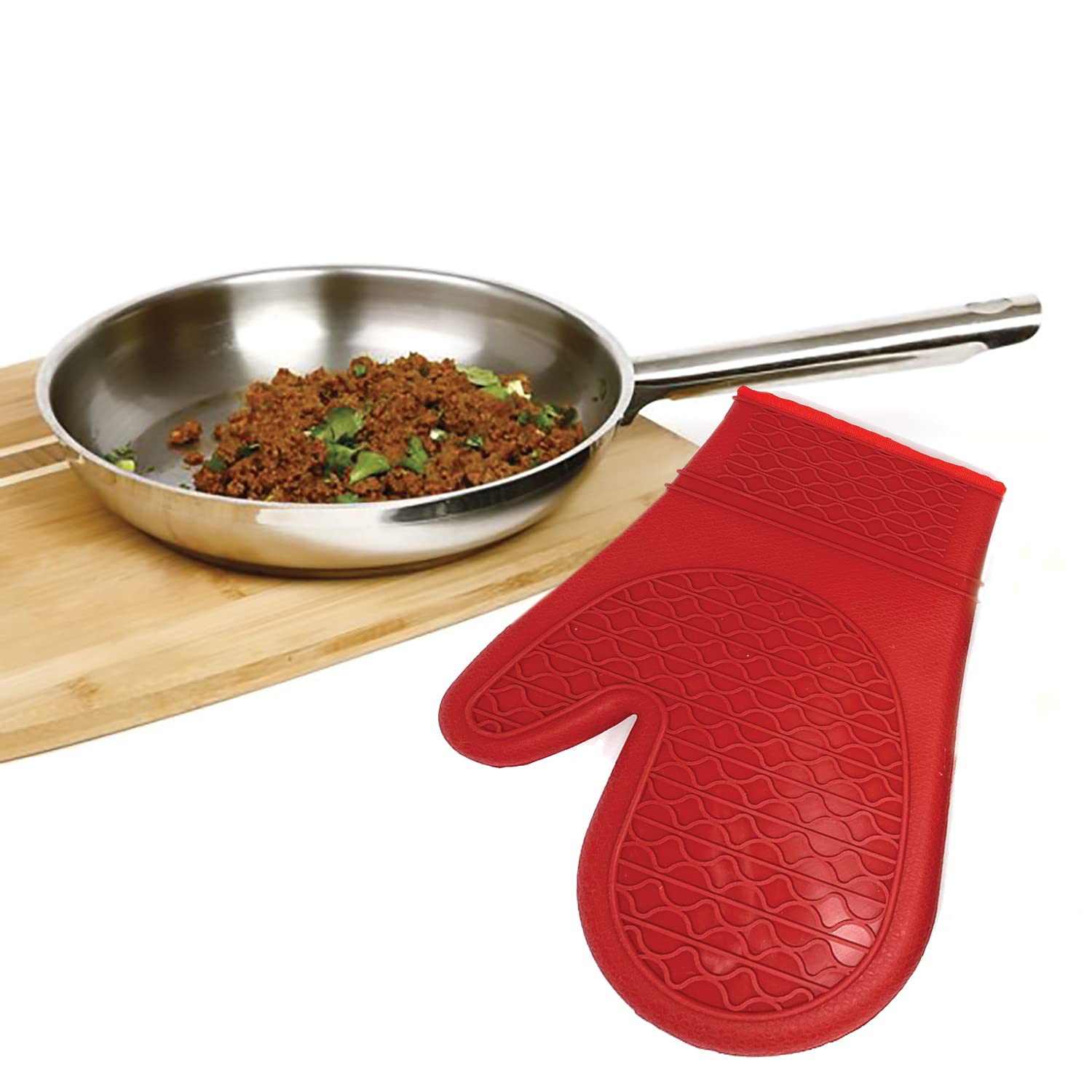 Norpro Premium Heat-Resistant Silicone & Fabric Oven Mitts - Best Kitchen Gloves for Baking, Grilling & Cooking - Perfect for BBQ, Roasting & Handling Hot Pots/Pans