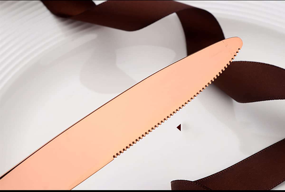 TWEE 32-Piece Stainless Steel Flatware Set - Rose Gold Silverware for 8, Modern Ergonomic Cutlery Set with Knife Fork Spoon - Dishwasher Safe Dinnerware for Home, Restaurant, Wedding & Party - Perfect for Fine Dining, Entertaining Guests & Special Occasions