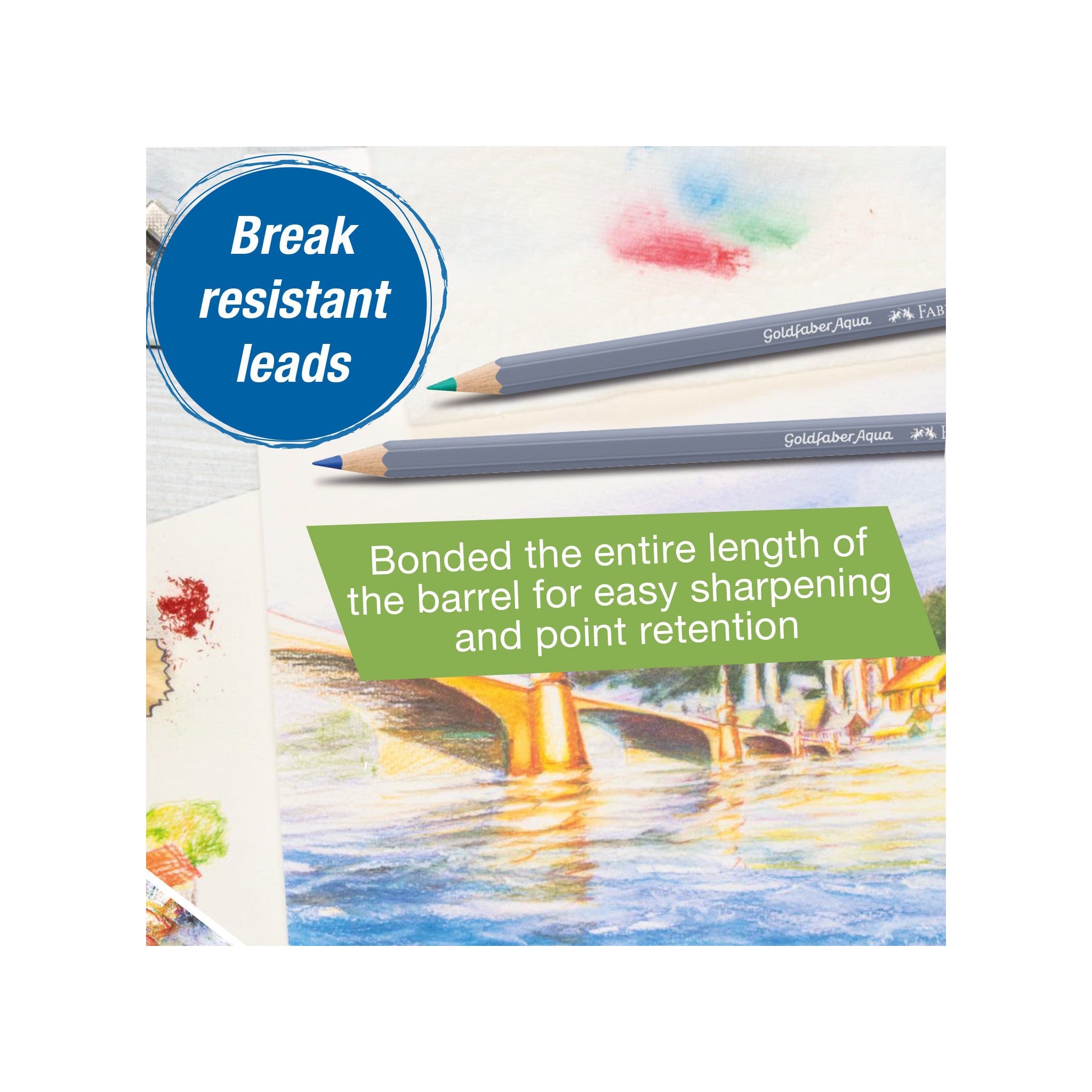 Goldfaber Aqua Watercolor Pencils Set of 36 - Premium Artist Coloring Pencils for Sketching, Drawing & Painting | Perfect for Watercolor Art, Illustration & Mixed Media Projects