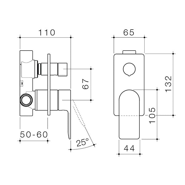 Caroma Urbane II Bath and Shower Mixer with Diverter in Rectangle Brushed Brass Finish - Perfect for Modern Bathroom Renovations and Luxury Home Upgrades