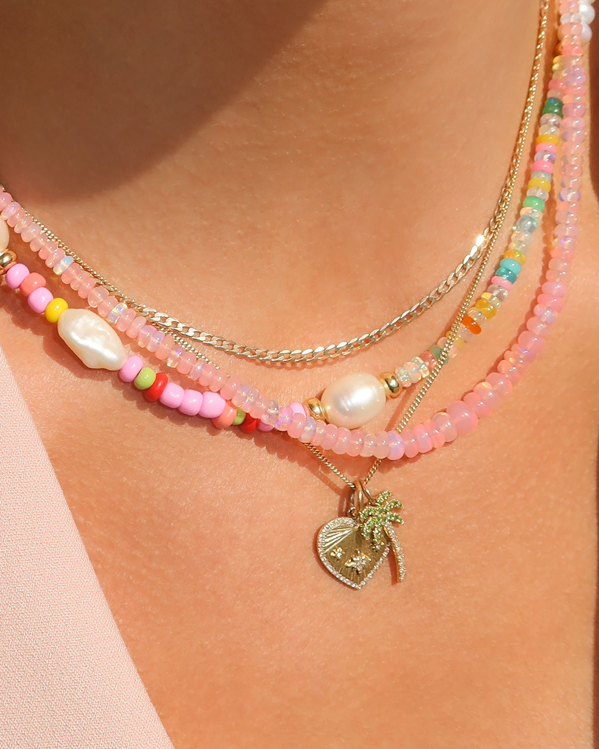 Bright Pink Opal Gemstone Necklace for Women - Elegant Handmade Jewelry Gift for Birthday, Anniversary & Special Occasions