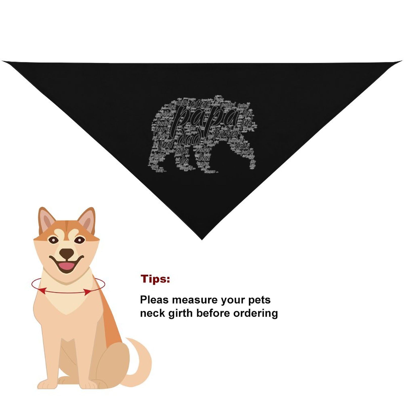 Cute Papa Bear Dog Bandanas - Adjustable Pet Scarf & Bib for Small Medium Large Dogs - Perfect Christmas Thanksgiving Gift for Pets - Great for Holidays, Parties & Photo Shoots