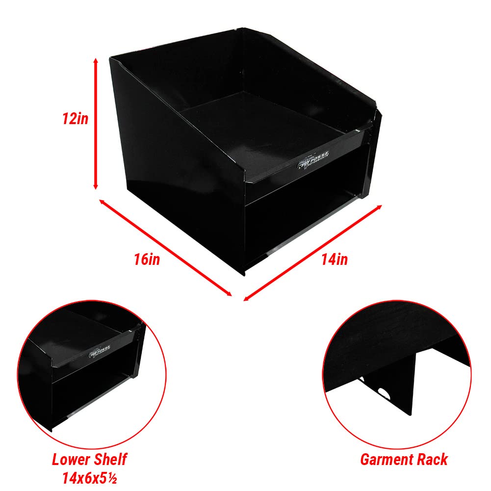 Pit Posse 447BK Single Helmet Storage Cabinet - Aluminum Enclosed Race Trailer & Garage Organizer - Made in USA - Perfect for Motorcycle, Racing Gear & Workshop Storage