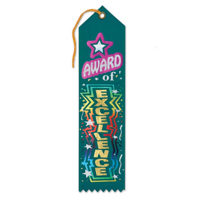 Premium Award of Excellence Ribbon - High-Quality Recognition Ribbon for Achievements, Competitions & Ceremonies - Perfect for Sports, Academic Awards & Corporate Events