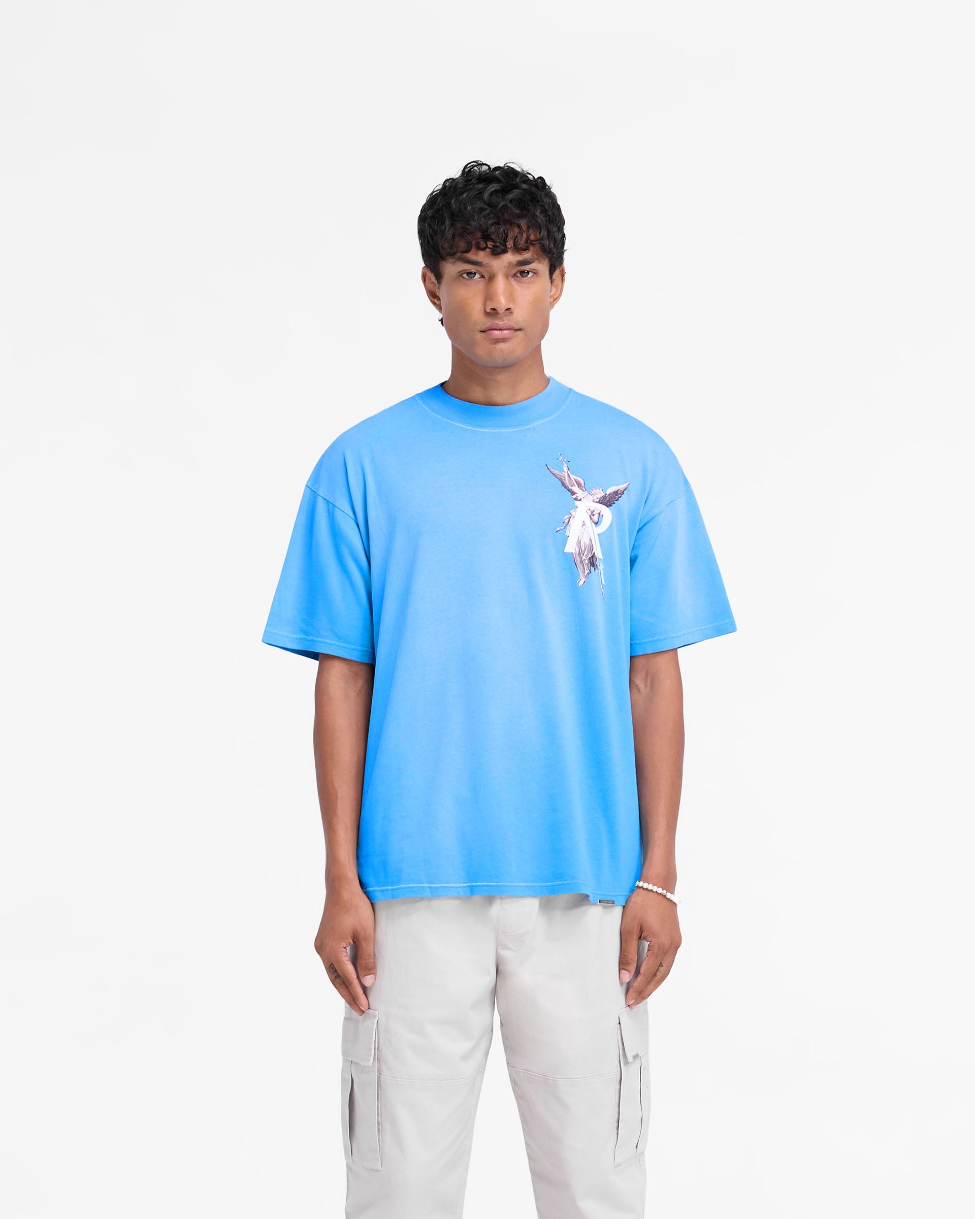 Archangel Graphic T-Shirt for Men - Electric Blue Color - Casual Wear & Street Style Fashion