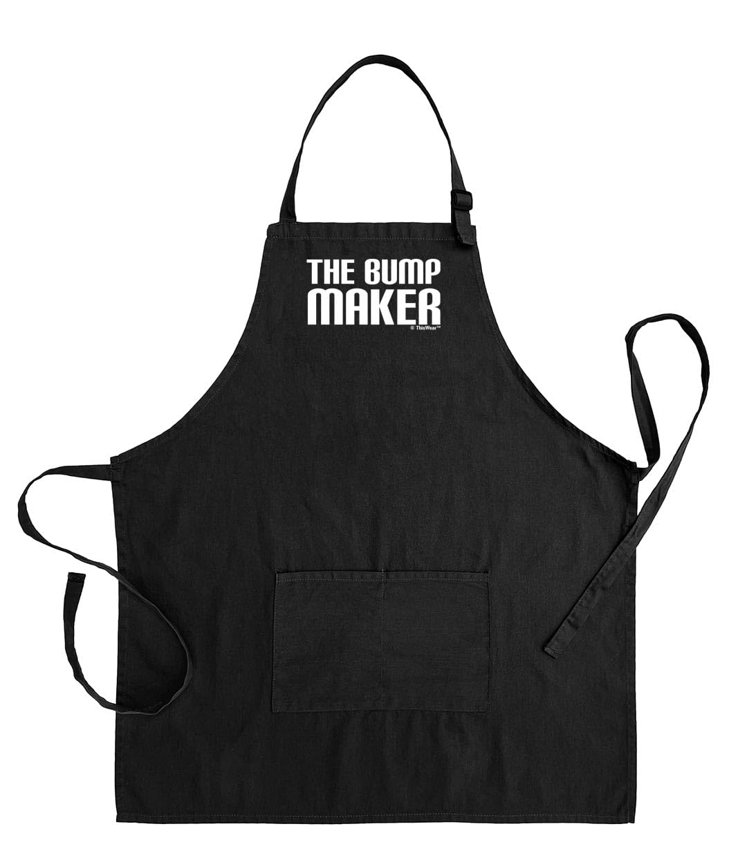 The Bump Maker Two Pocket Adjustable Bib Apron - Durable Kitchen & BBQ Cooking Apron for Chefs, Grilling & Baking - Perfect for Home Cooks, Restaurants & Outdoor Cooking