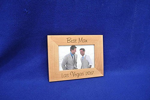 Best Man Gift - Personalized Engraved Wedding Frame for Groomsmen - Custom Groomsmen Gift Idea - Unique Wedding Party Keepsake - Perfect for Best Man Proposal & Thank You Gifts