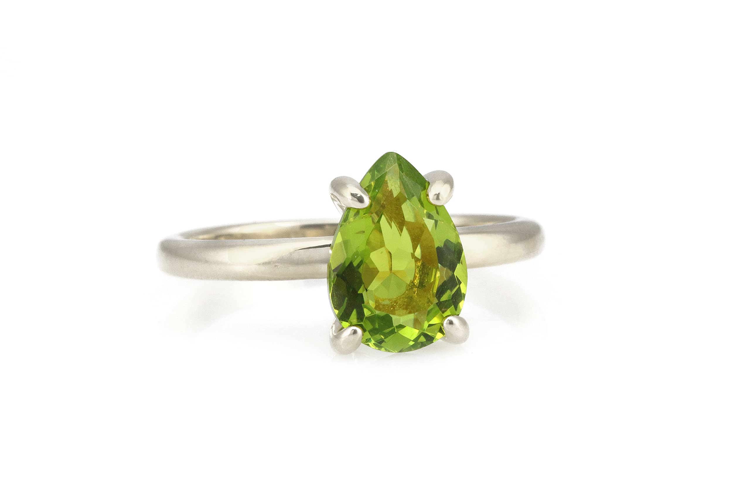 August Birthstone Rings for Women - 925 Sterling Silver Peridot Gemstone Ring | Handmade 14K Gold Accent Jewelry | Gift Box Included | Perfect for Birthdays, Anniversaries & Special Occasions