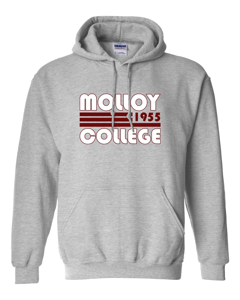 Retro Molloy College Unisex Hooded Sweatshirt | Molloy Lions Apparel | Custom Pullover Hoodie for Men & Women | Perfect for College Spirit, Alumni Events & Casual Wear
