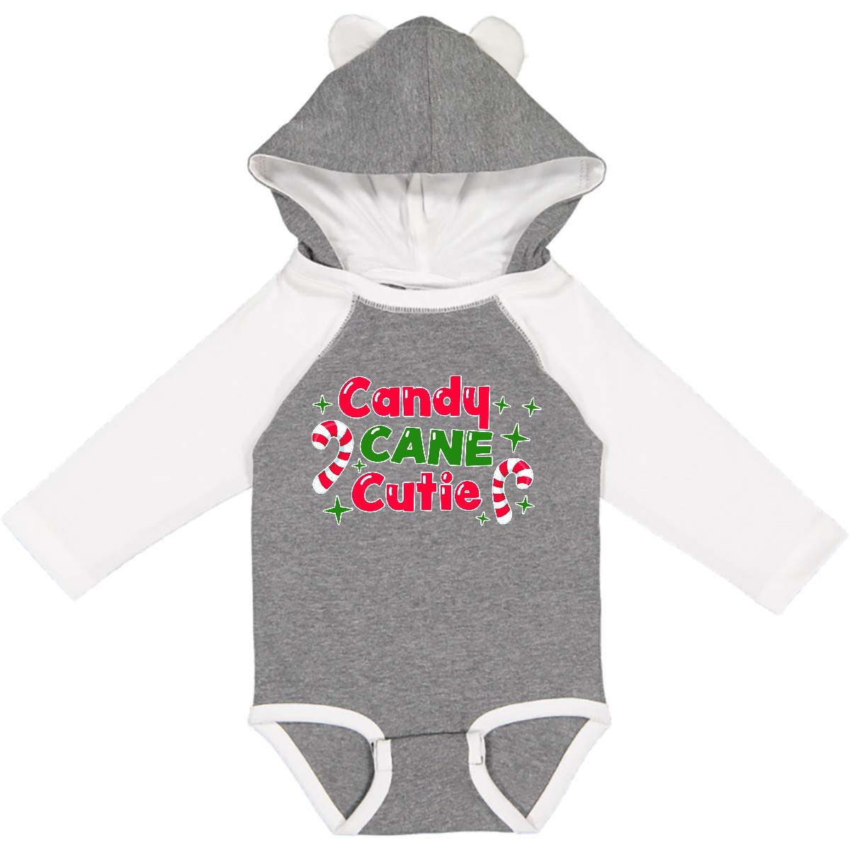 Inktastic Christmas Candy Cane Cutie Baby Long Sleeve Creeper - Festive Holiday Outfit for Infants & Toddlers | Perfect for Christmas Photos, Family Gatherings & Holiday Parties