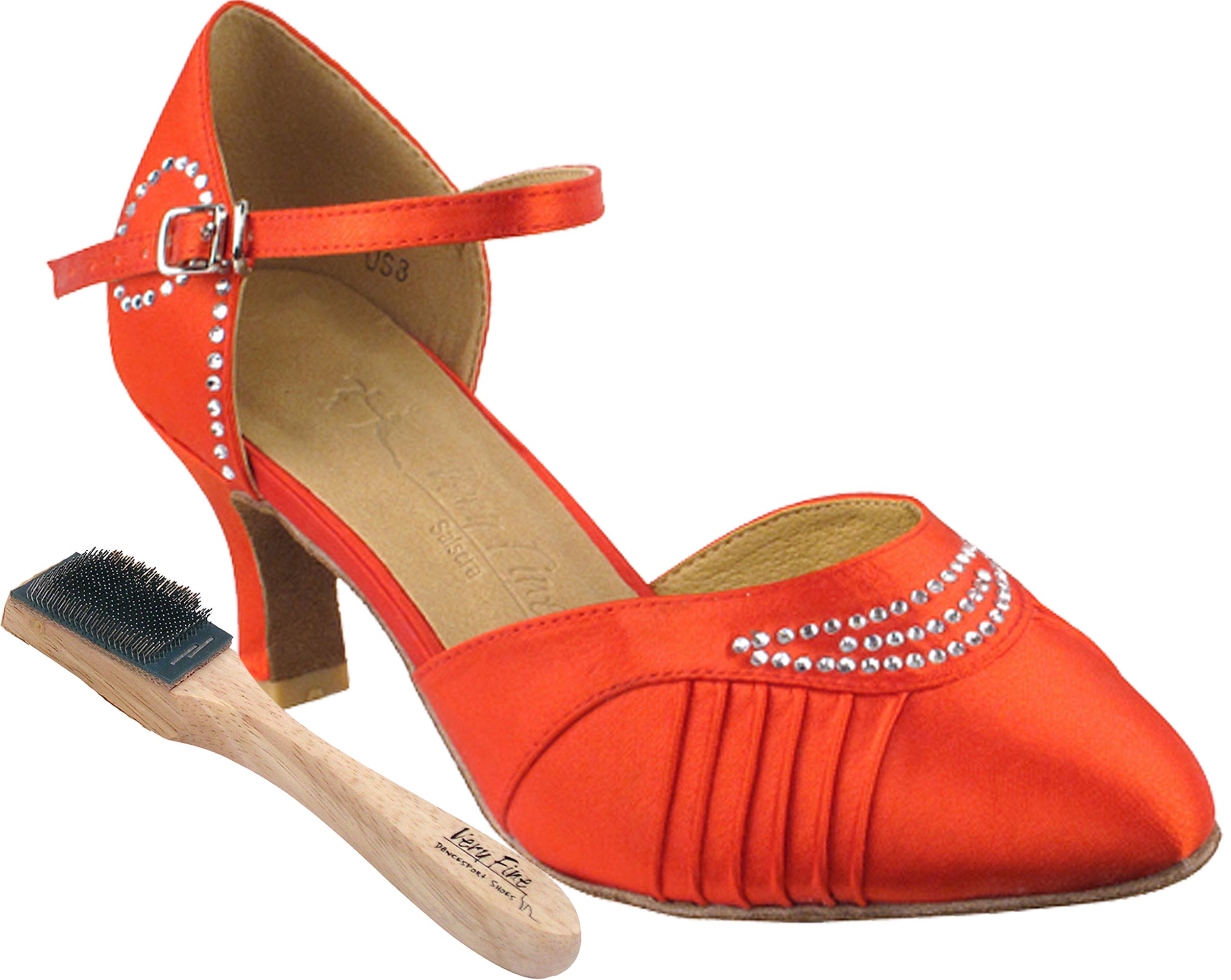 Professional Salsa Ballroom Tango Latin Dance Shoes for Women - 2.5 Inch Heel with Free Wire Brush (Style 1397) | Perfect for Social Dancing, Performances & Dance Competitions