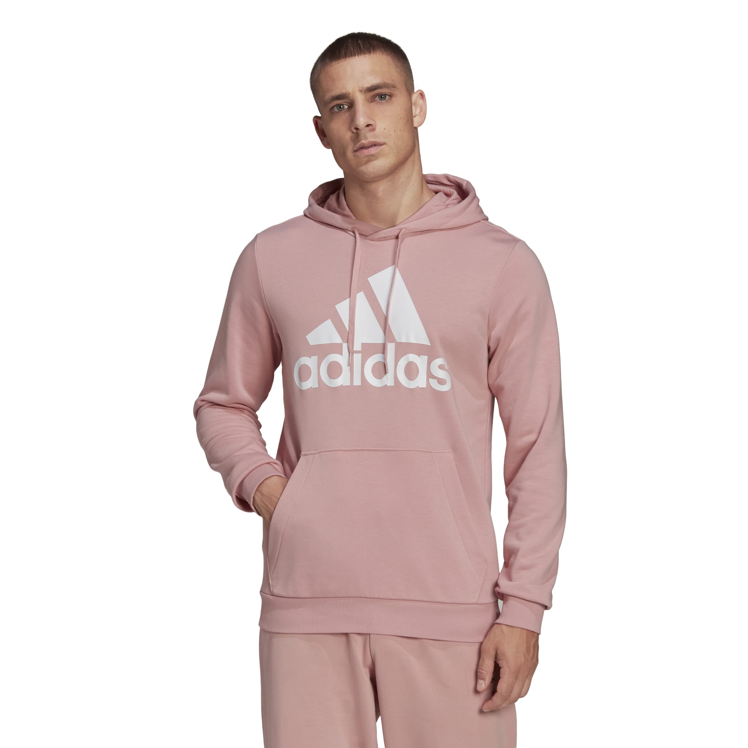 adidas Men's Essentials Big Logo Hoodie - Comfortable Cotton Pullover Sweatshirt for Casual Wear, Gym & Street Style