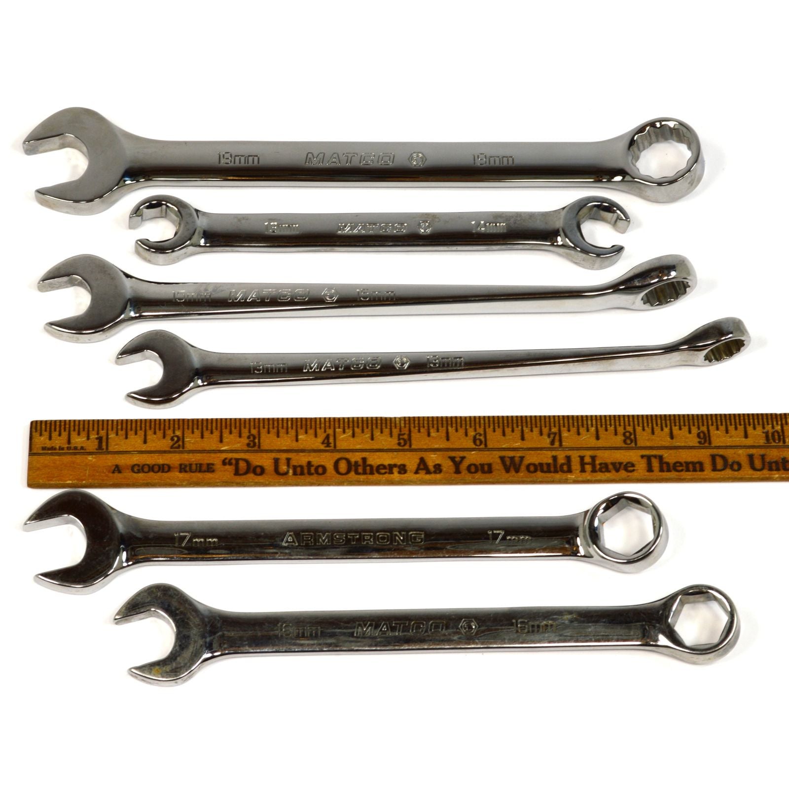 Premium 6-Piece Mixed Wrench Set - Metric Combo & Flare Nut Wrenches by MATCO & ARMSTRONG - Perfect for Automotive Repair, Plumbing, and DIY Projects