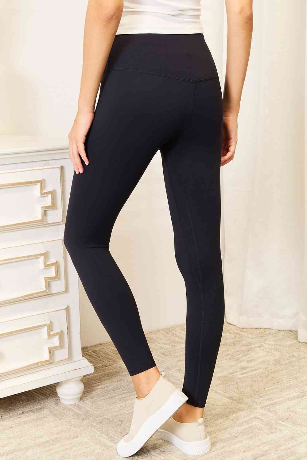 High Waist Yoga Pants for Women - Breathable Workout Leggings with Wide Comfortable Waistband | White & Black | Perfect for Gym, Running, Pilates & Lounge Wear