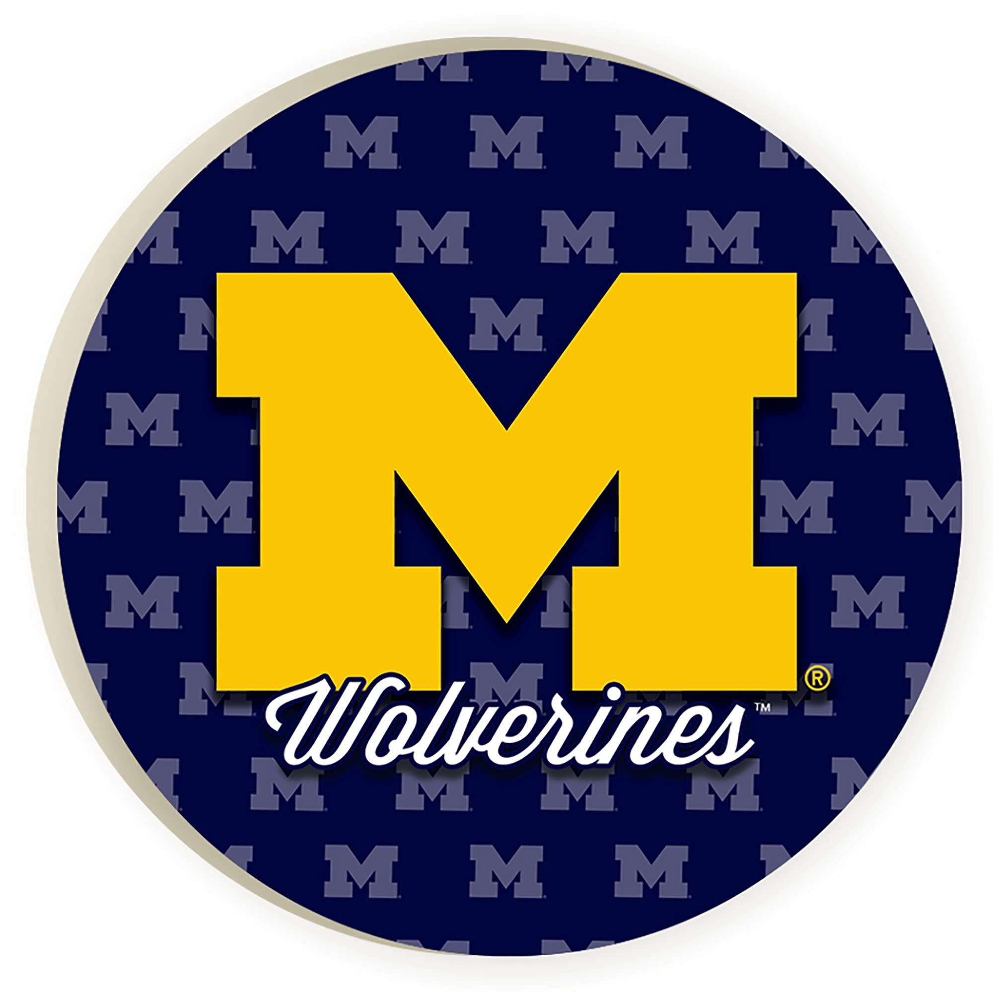 University of Michigan Wolverines Ceramic Car Coasters - Set of 2 (2.75