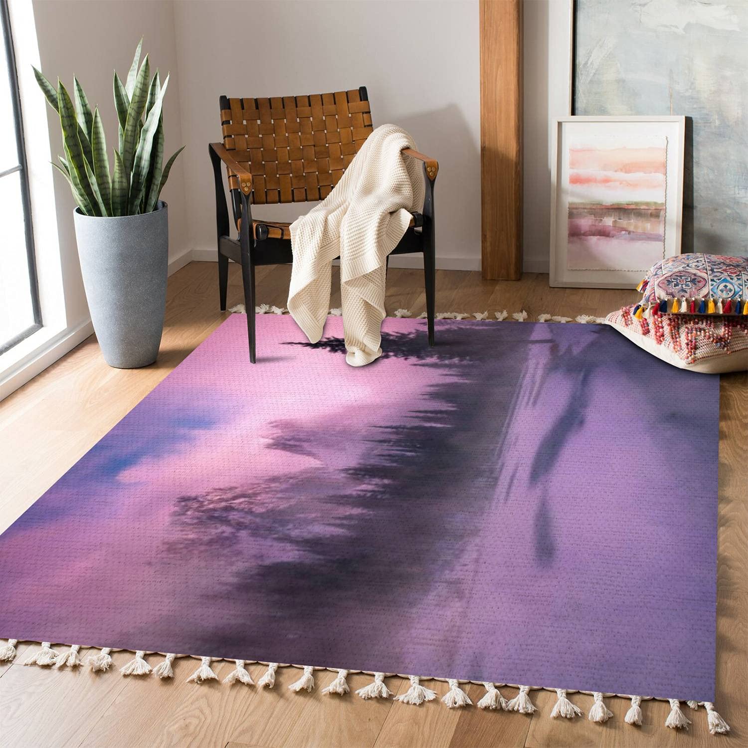 Boho Rug Mystic Sunset at Lago Antorno - Dolomites Inspired Area Rug with Fog & Cloud Design - Non-Slip Indoor Outdoor Carpet for Living Room, Bedroom, Patio, Hallway - Minimalist Home Decor (Perfect for Bohemian Style Spaces & Cozy Room Makeovers)