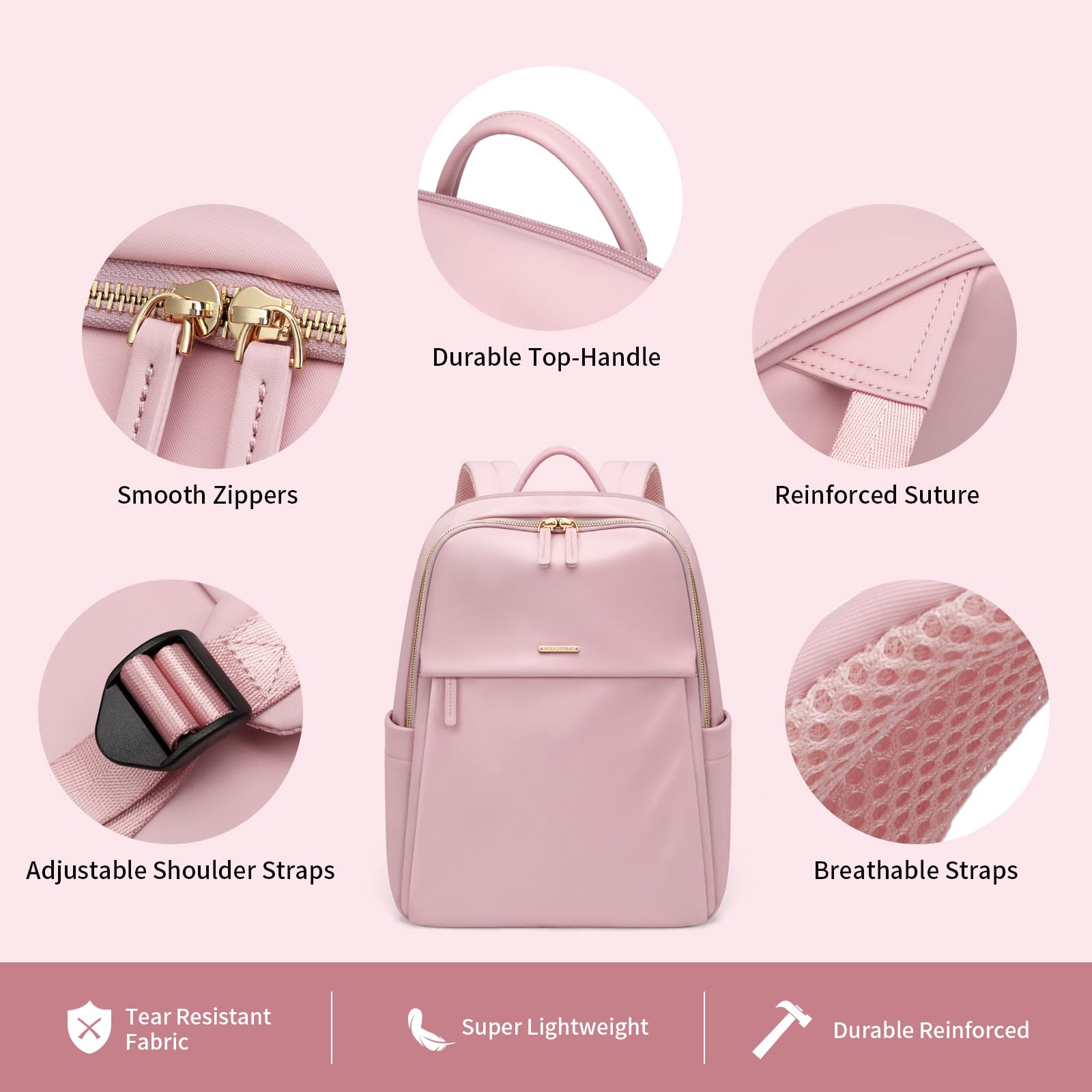 GOLF SUPAGS Women's Laptop Backpack with Separate 14 Inch Laptop Compartment - Stylish Work Travel Backpack for College, Office & Daily Use - Perfect for Commuting, Business Trips & Campus Life