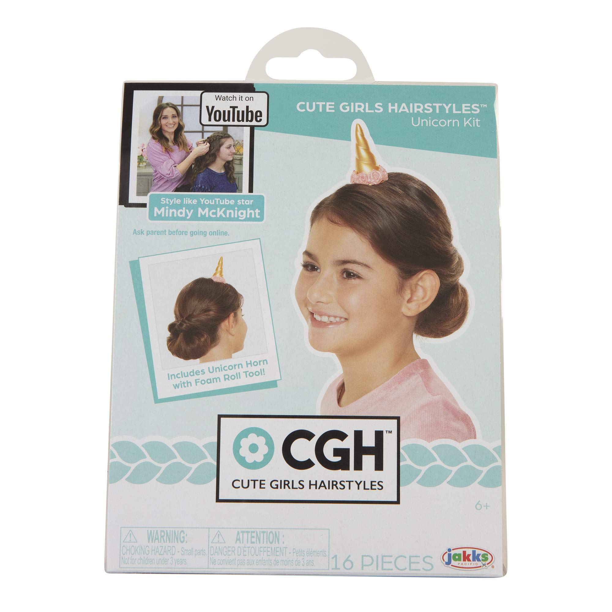 Unicorn Hair Kit with Bun Maker & Foam Roll Tool - Cute Girls Hairstyles Accessories for Party, School & Special Occasions