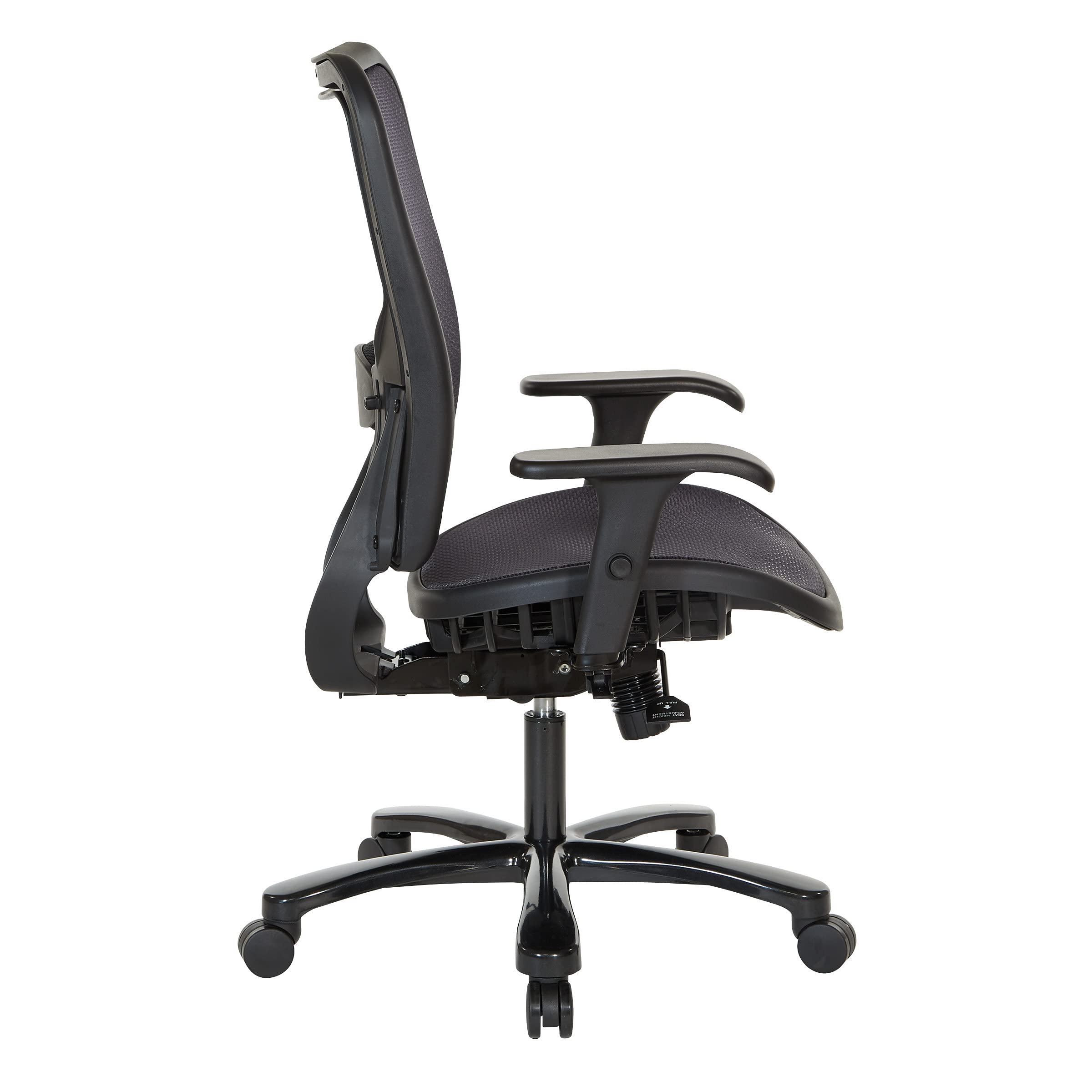Space Seating 75 Series Air Grid Big & Tall Ergonomic Office Chair - Adjustable Lumbar Support, 400 lb Weight Capacity, Black - Perfect for Home Office, Gaming & Executive Workspaces