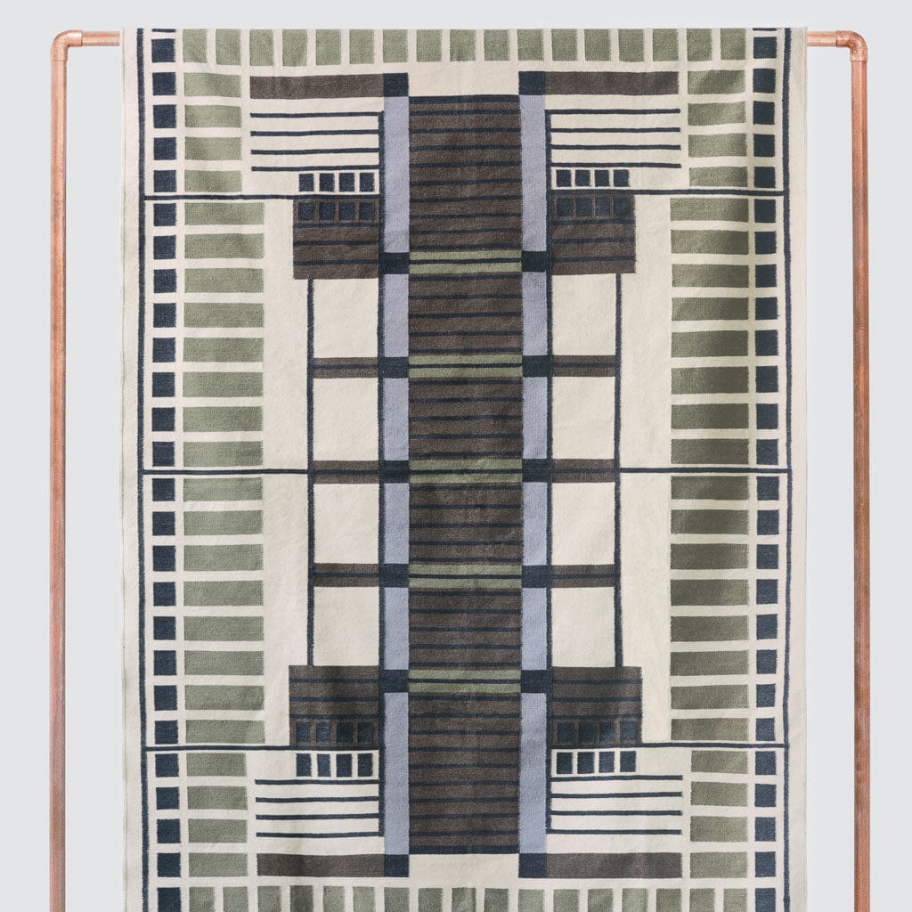 Handwoven Amman Area Rug in Olive Green - Perfect for Living Room, Bedroom, or Office Decor