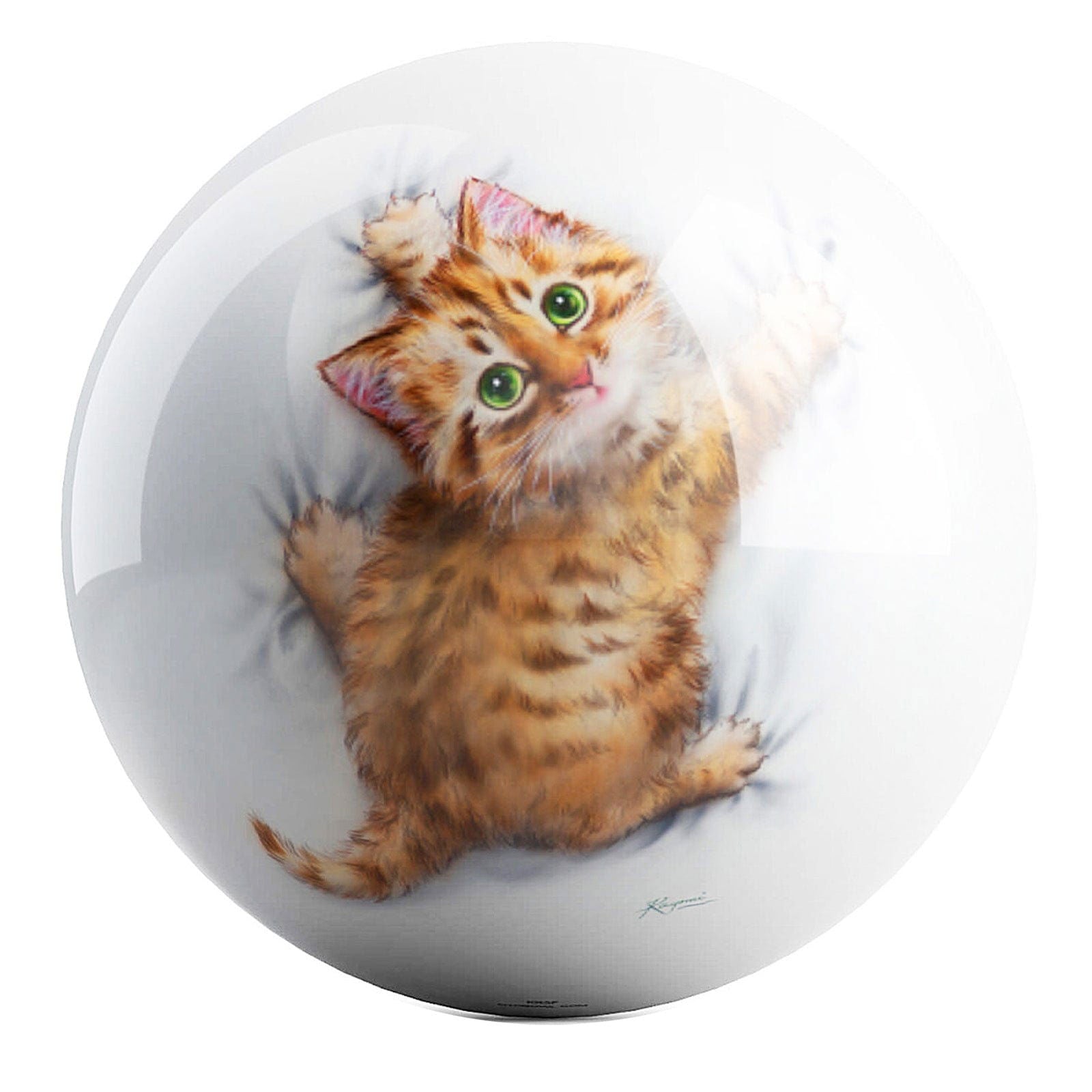 OnTheBallBowling Hang On Kitty Bowling Ball by Kayomi Harai - Cute Anime Cat Design for Bowling Enthusiasts | Perfect for Casual Games, League Play & Gift Giving