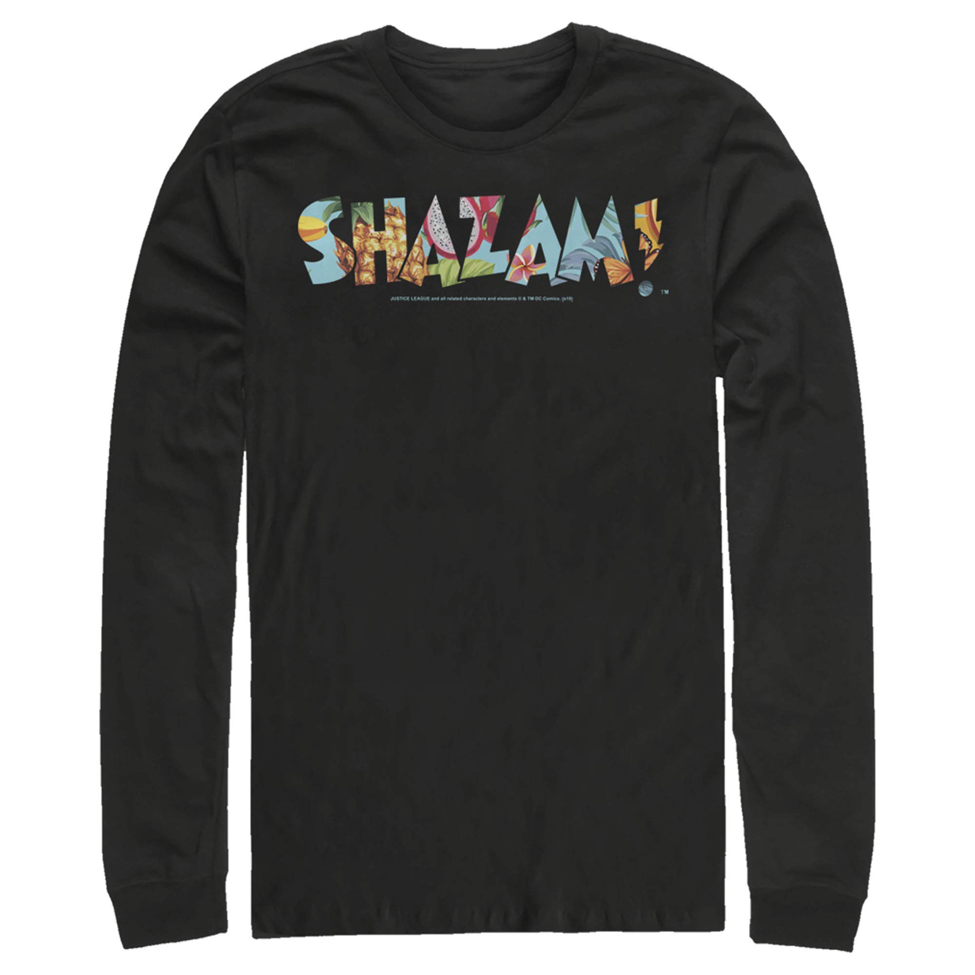 **Men's Justice League Shazam Dragon Fruit Graphic Long Sleeve T-Shirt - Superhero Casual Wear for Fans & Cosplay**