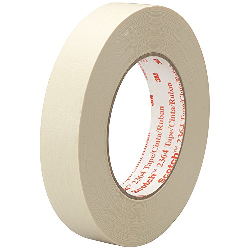 3M™ 2364 High-Performance Masking Tape - 1.5 Inch x 60 Yards, 6.5 Mil Tan Painters Tape - 12 Rolls per Case (3M Stock# 7000088384) - Ideal for Painting, DIY Projects, Home Renovation & Crafting