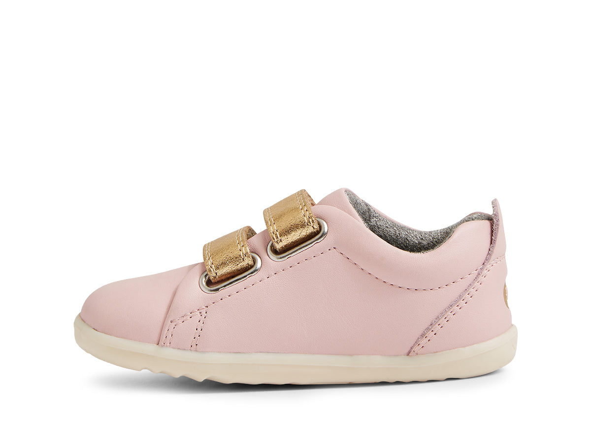 BOBUX GRASS COURT STEP UP Ballet Pink Gold - Comfortable Kids Ballet Flats for Girls, Perfect for Dance Classes, Parties & Everyday Wear