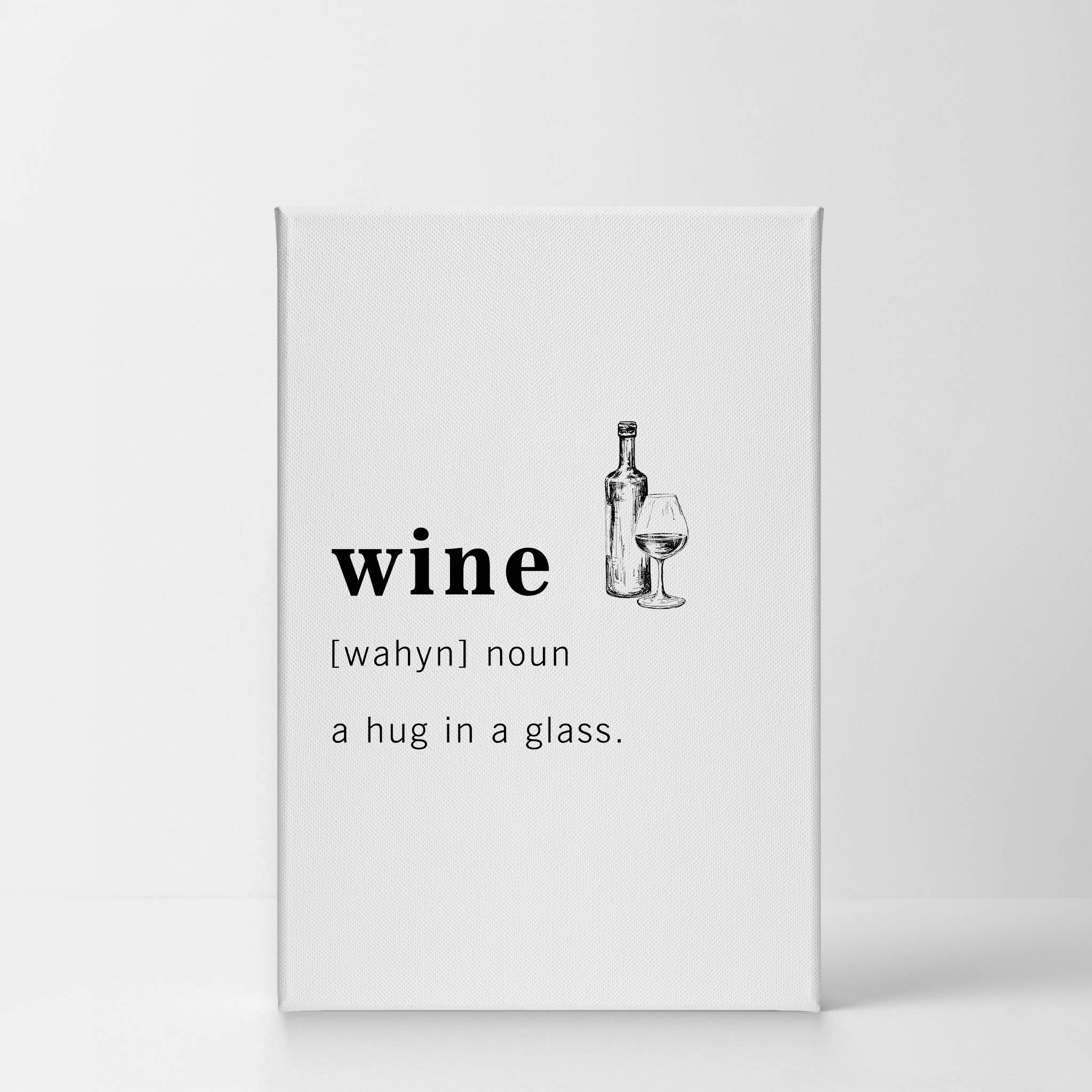 Funny Wine Definition Dictionary Canvas Print - Inspirational Quote Wall Art for Office, Living Room, Bedroom & Bathroom Decor - Ready to Hang Home Decoration (36x24 inches) - Perfect for Wine Lovers, Housewarming Gifts & Bar Decor - Made in USA
