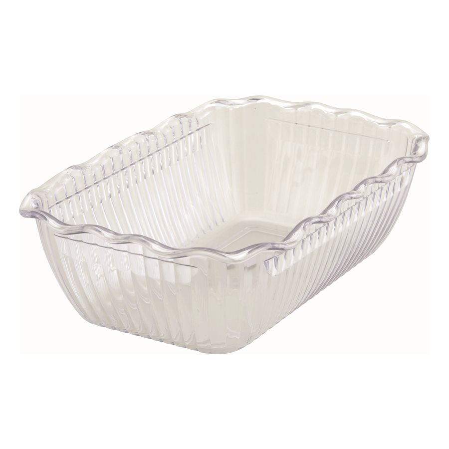 Winco 10 x 7 Deli Crock with 3 Deep Compartments - Clear Food Storage Container for Delis, Restaurants & Catering | Perfect for Serving Salads, Dressings & Cold Dishes