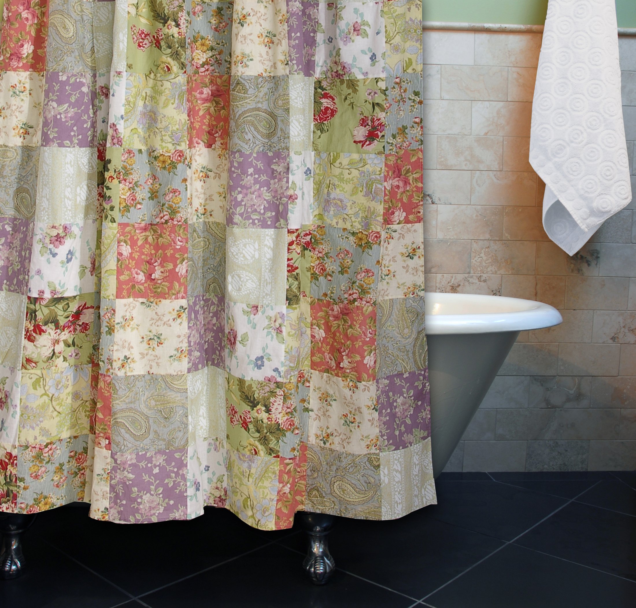 Greenland Home Blooming Prairie Shower Curtain - Waterproof Bathroom Decor with Floral Design for Modern & Farmhouse Style Homes | Perfect for Bathroom Makeovers & Spa-Like Retreats