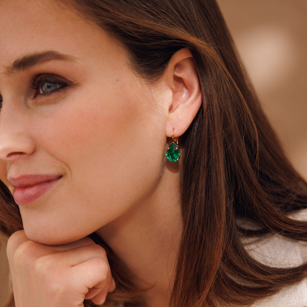 Mini Drop Clasp Earrings - Majestic Green Dangle Earrings for Women | Elegant Jewelry for Parties, Weddings & Special Occasions
